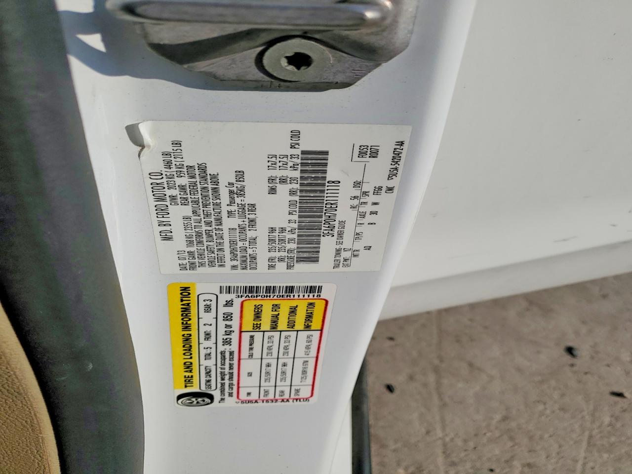 2014 Ford Fusion Se Белый vin: 3FA6P0H70ER111118