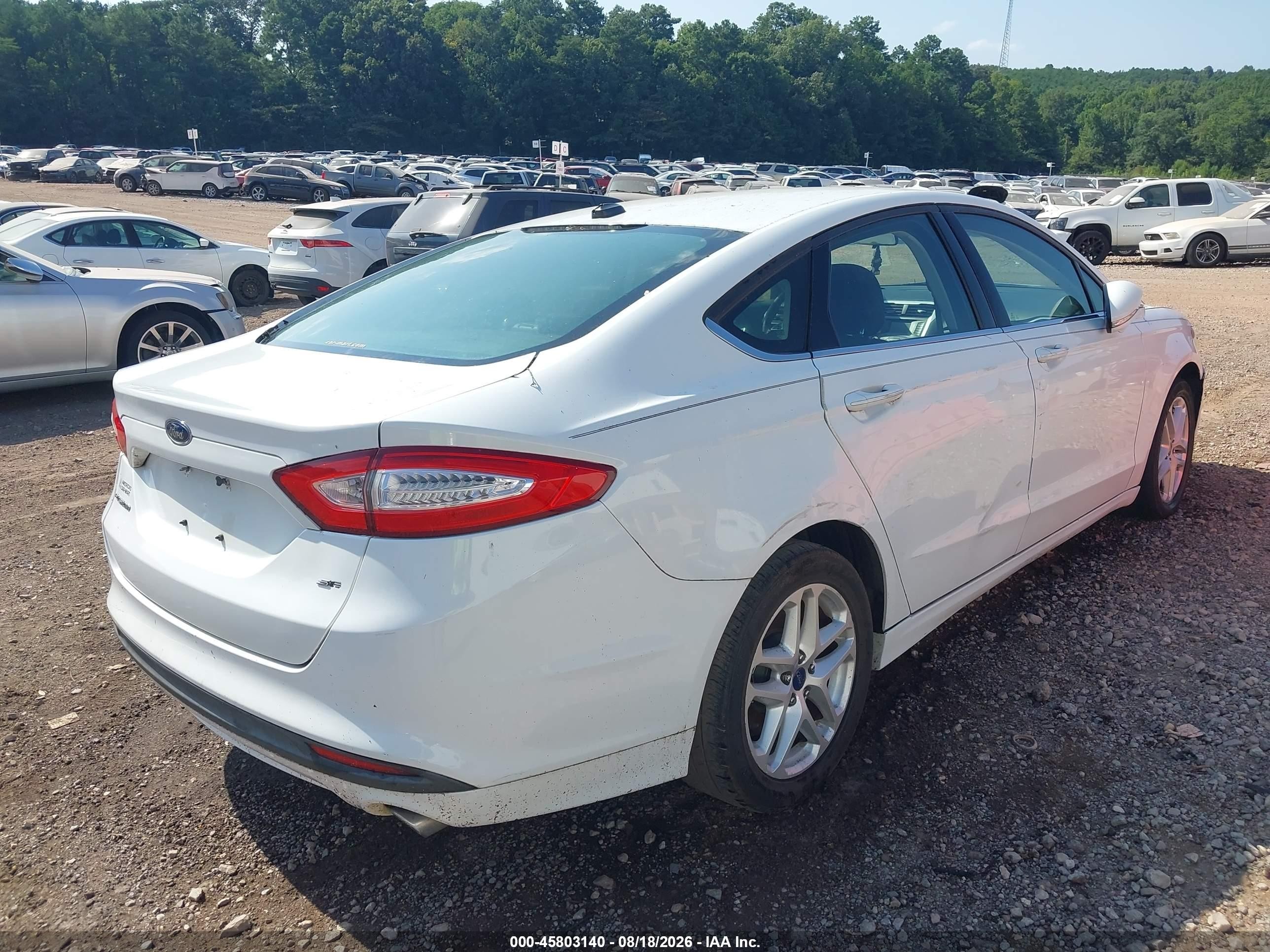 2014 Ford Fusion Se White vin: 3FA6P0H70ER137654