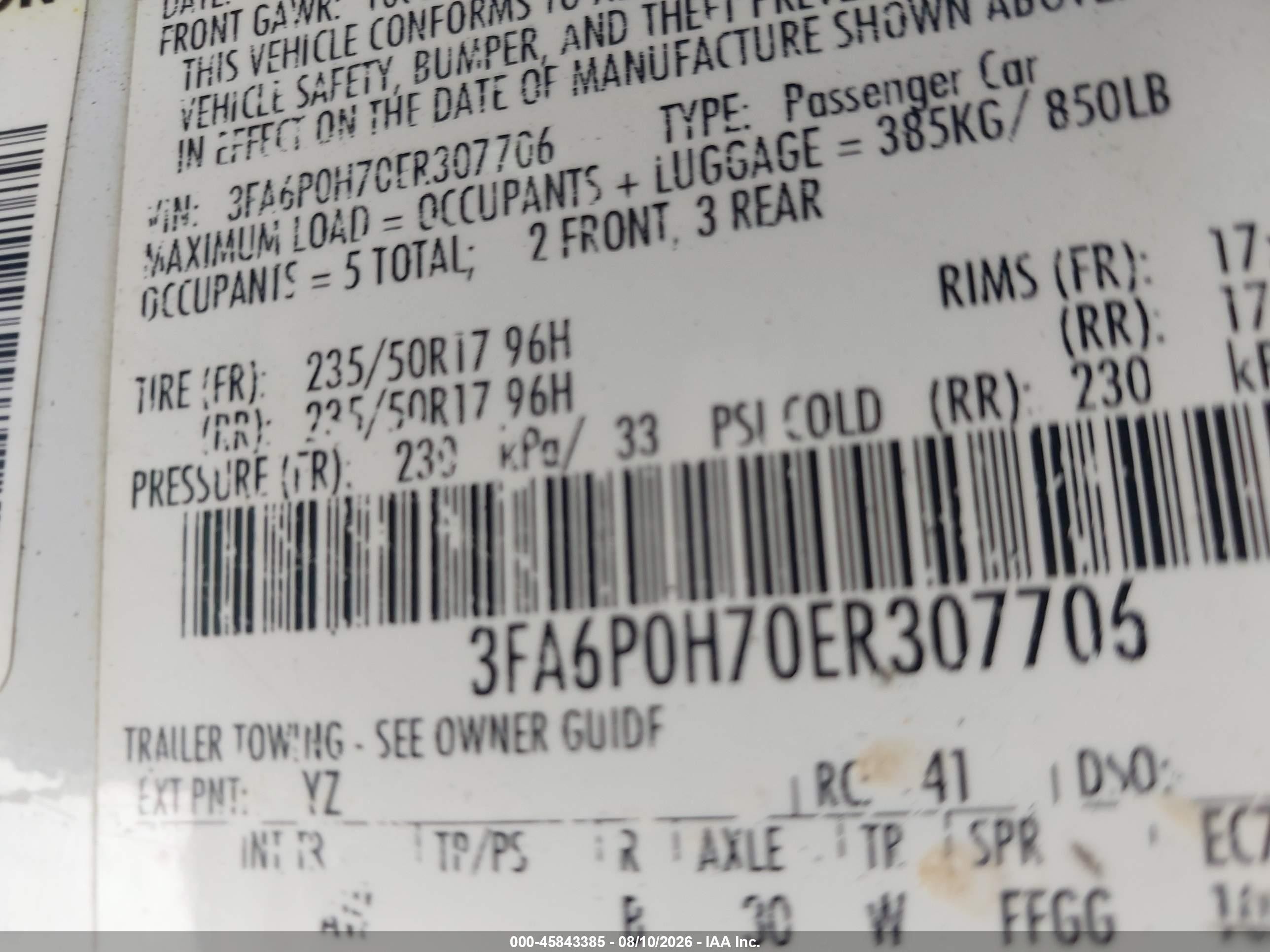 2014 Ford Fusion Se White vin: 3FA6P0H70ER307706