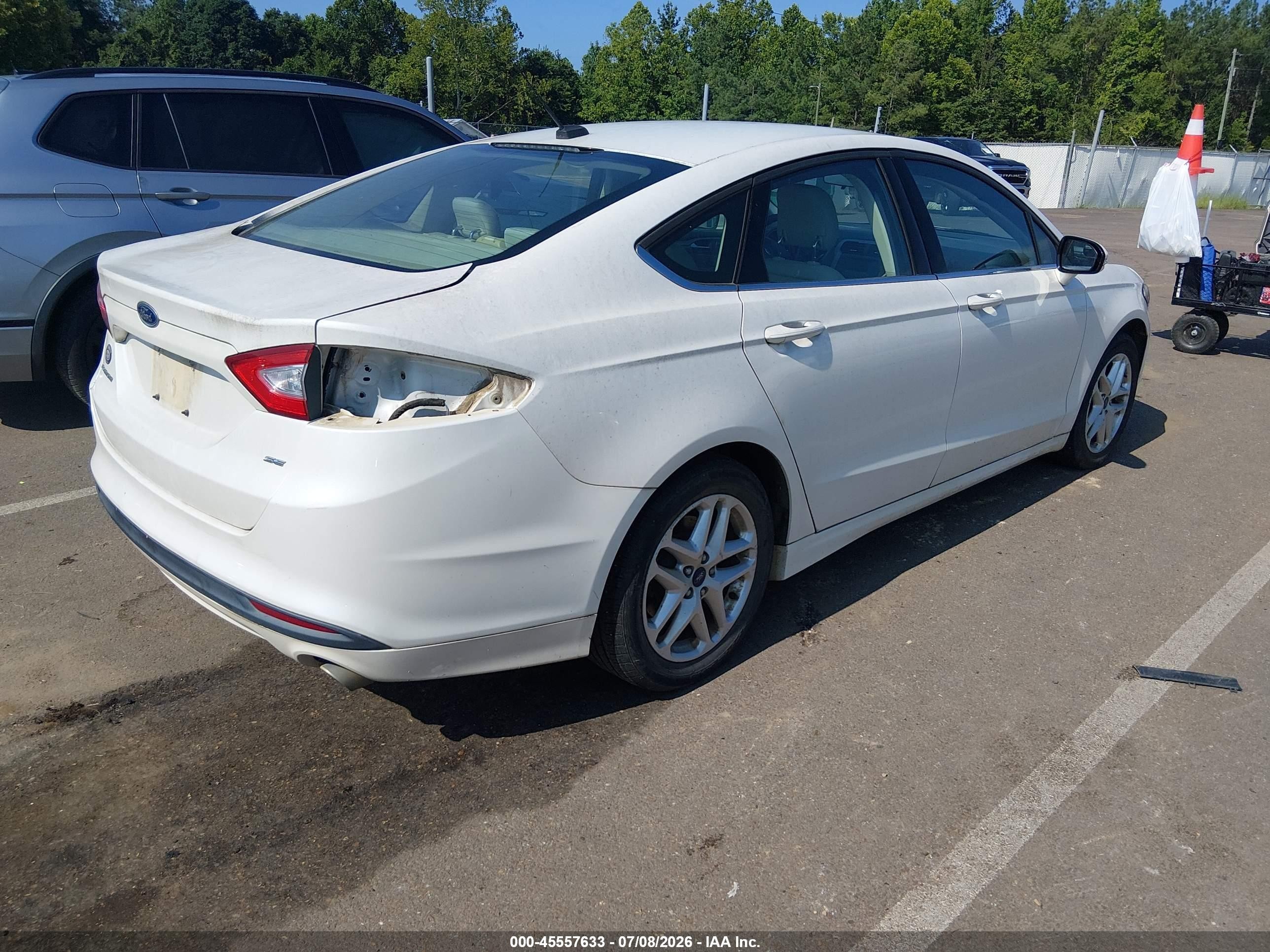 2014 Ford Fusion Se White vin: 3FA6P0H70ER349809