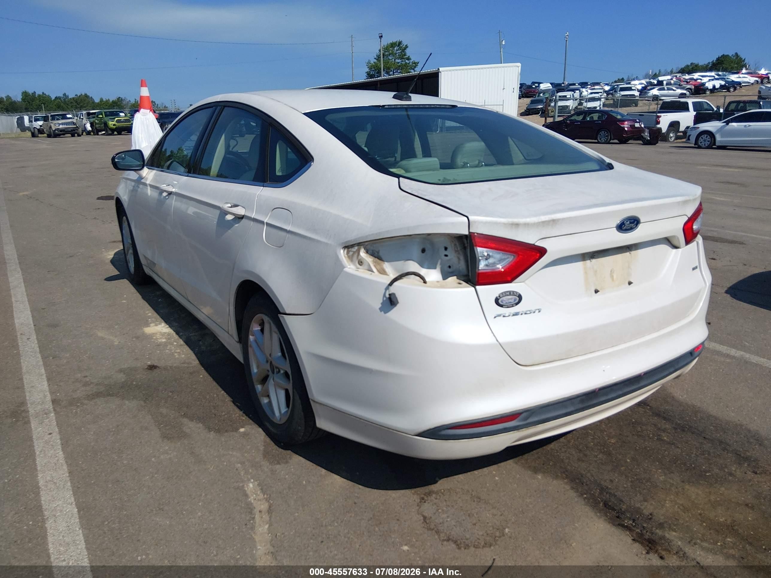 2014 Ford Fusion Se White vin: 3FA6P0H70ER349809
