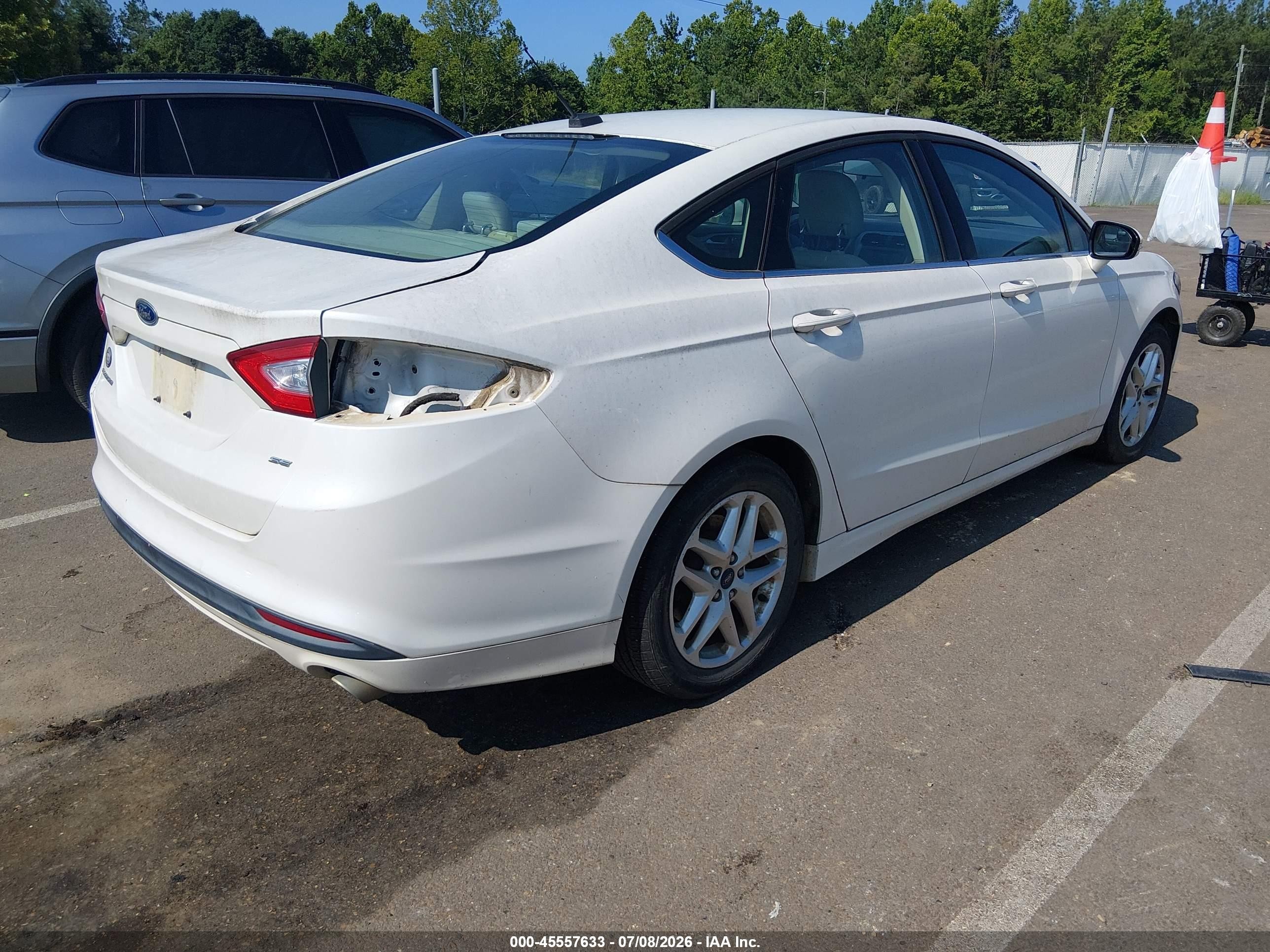 2014 Ford Fusion Se White vin: 3FA6P0H70ER349809