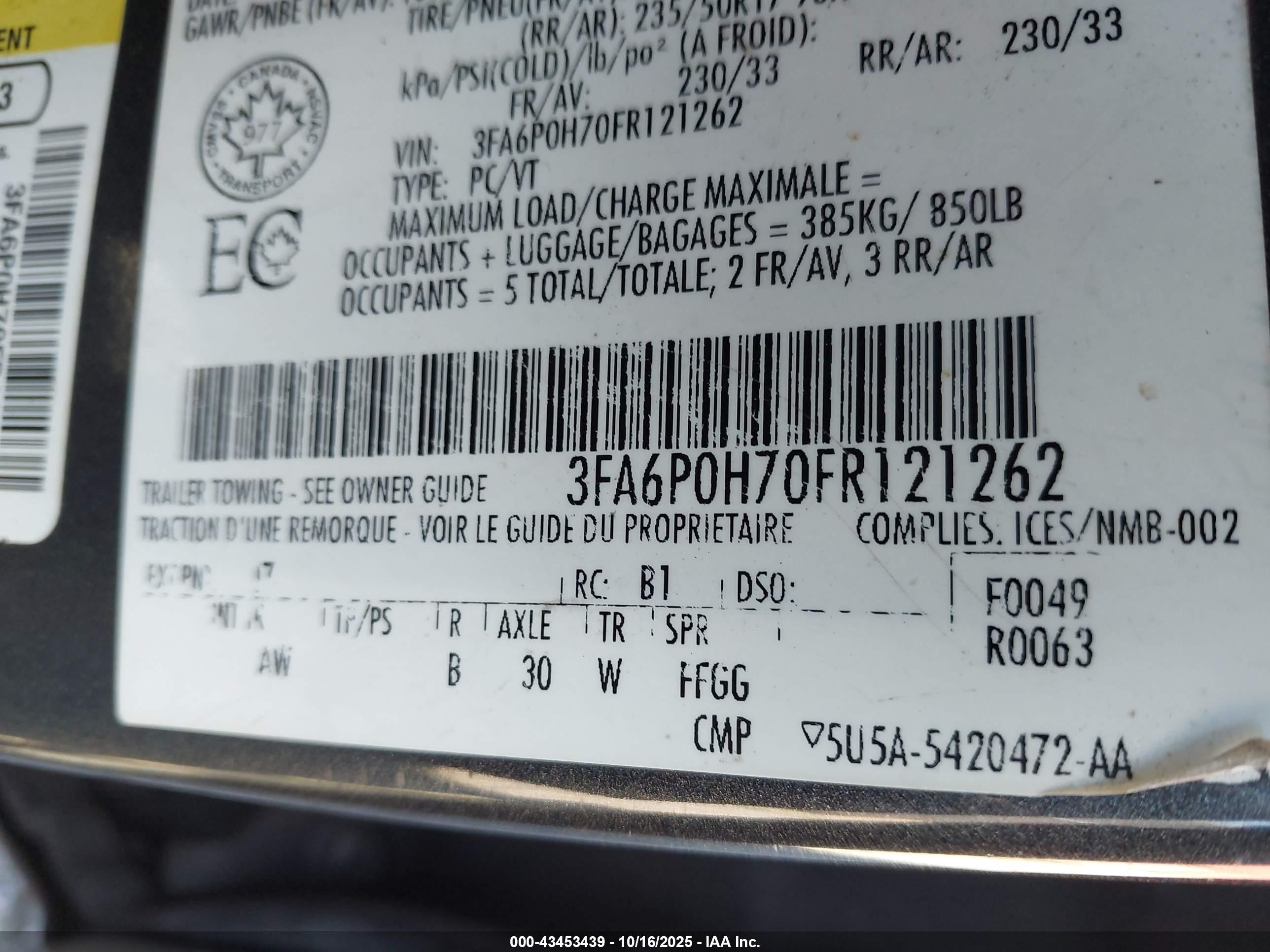 2015 Ford Fusion Se Gray vin: 3FA6P0H70FR121262