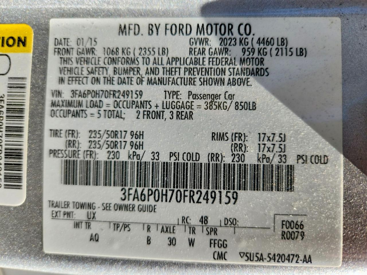 2015 Ford Fusion Se Серебряный vin: 3FA6P0H70FR249159