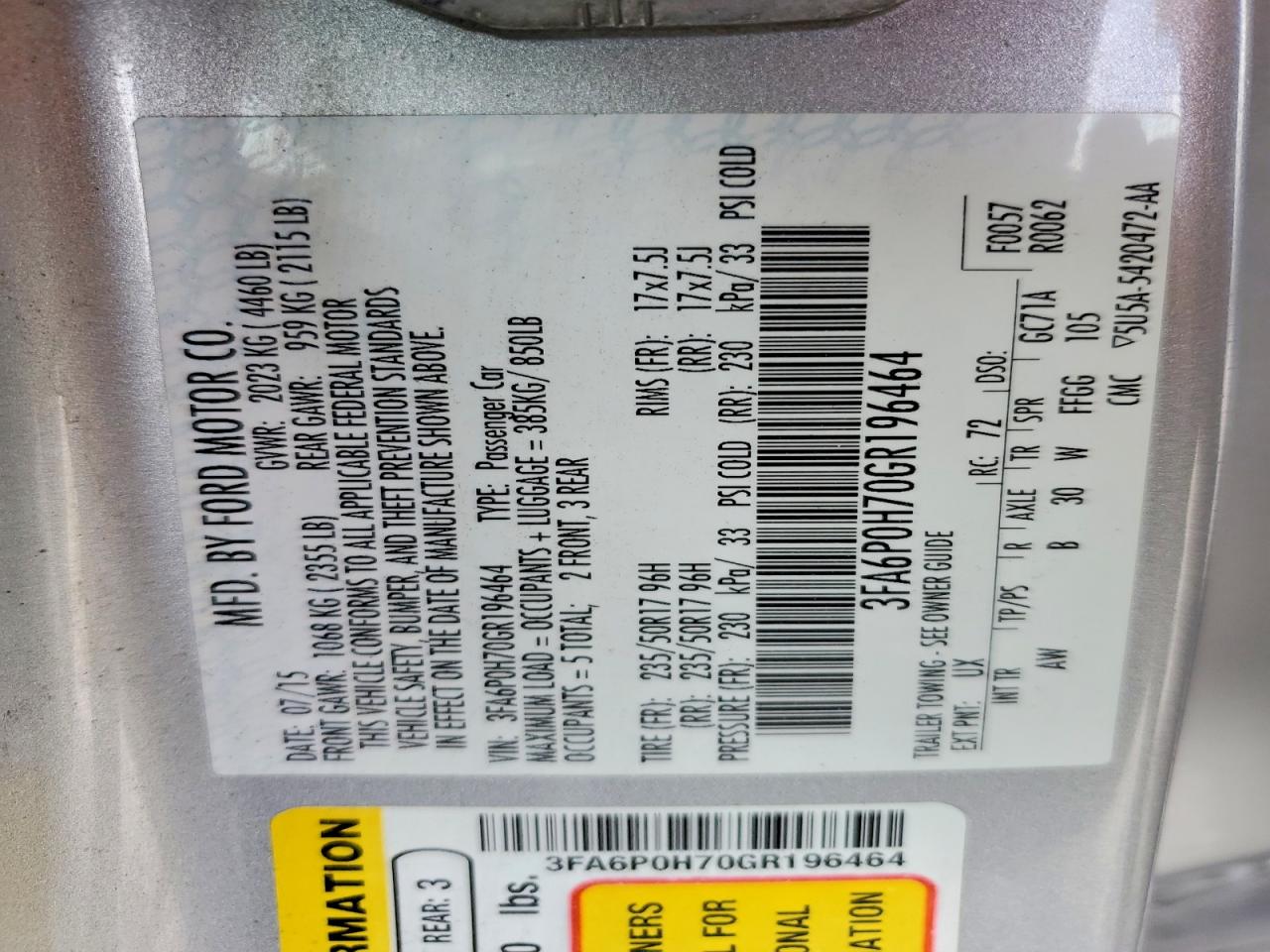 2016 Ford Fusion Se Silver vin: 3FA6P0H70GR196464