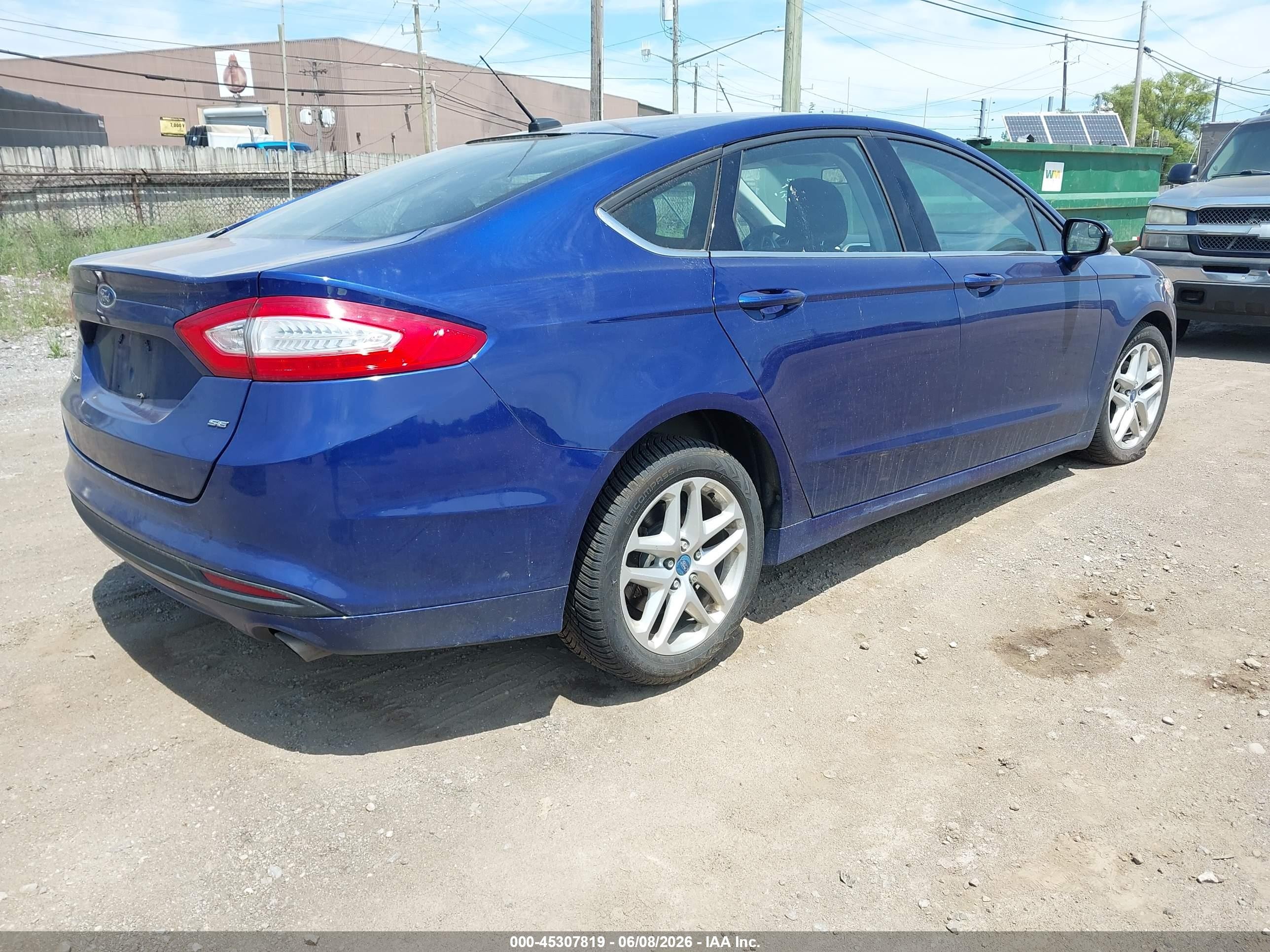 2013 Ford Fusion Se Blue vin: 3FA6P0H71DR104418