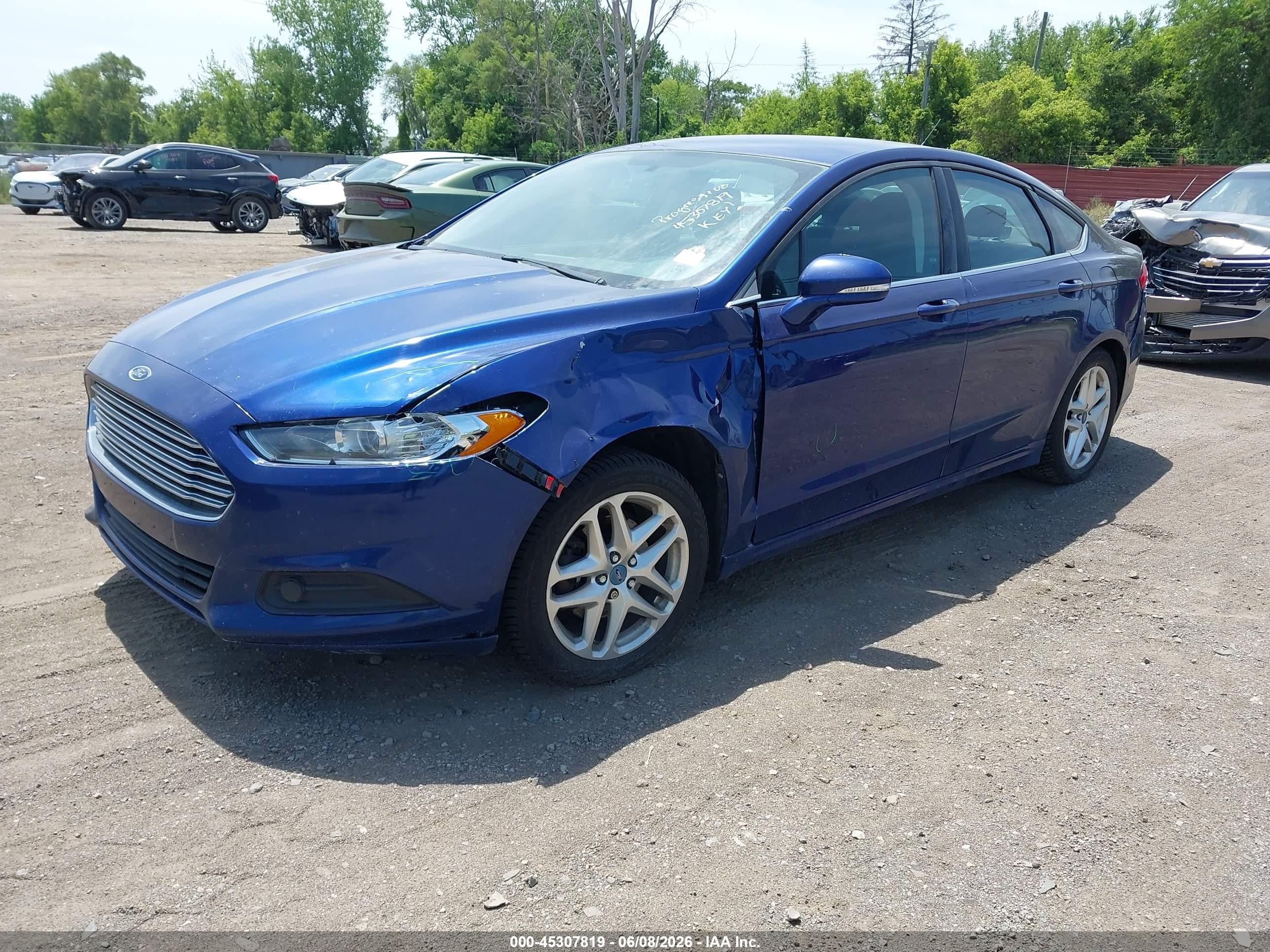 2013 Ford Fusion Se Blue vin: 3FA6P0H71DR104418