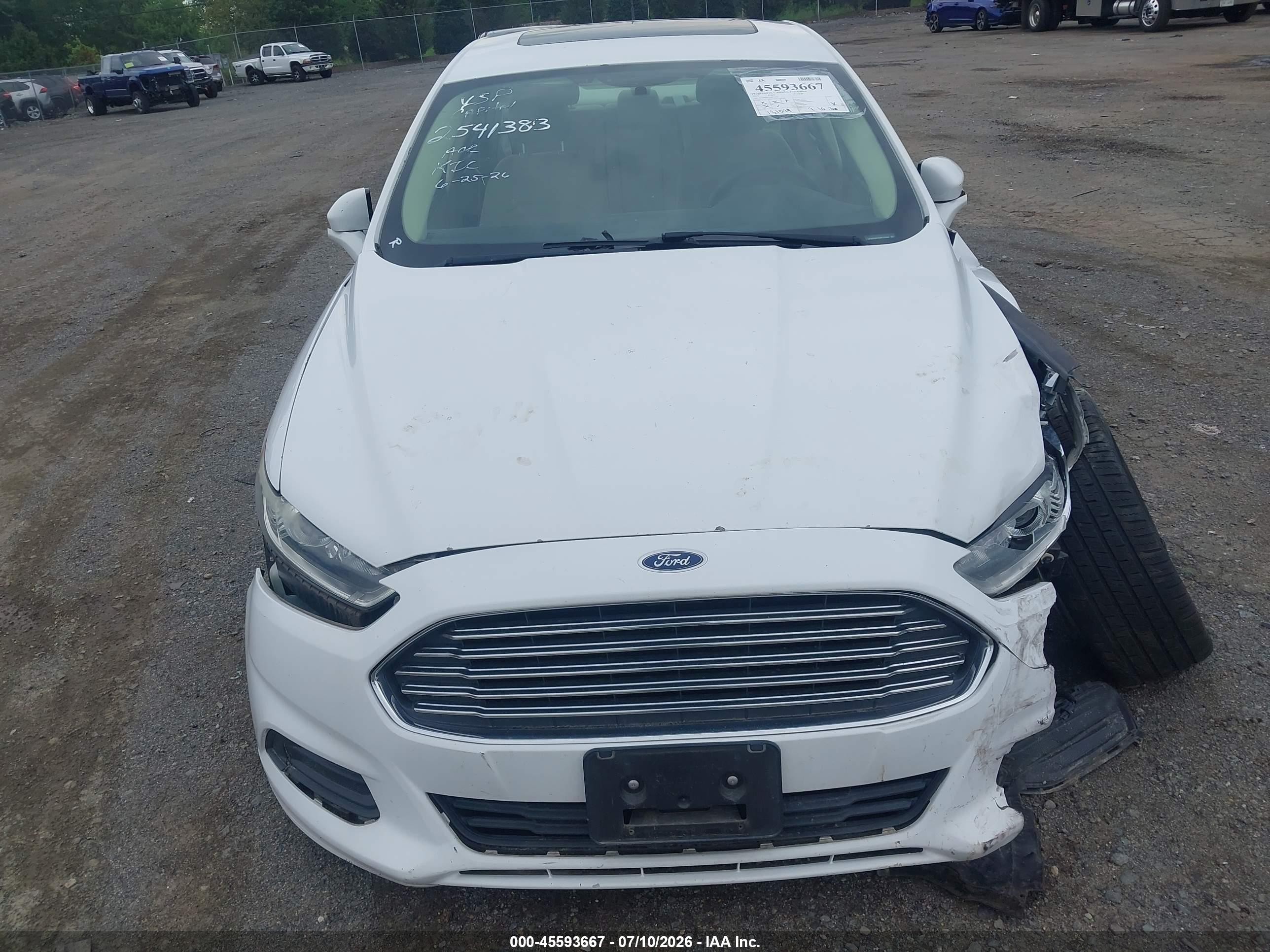 2013 Ford Fusion Se White vin: 3FA6P0H71DR112096