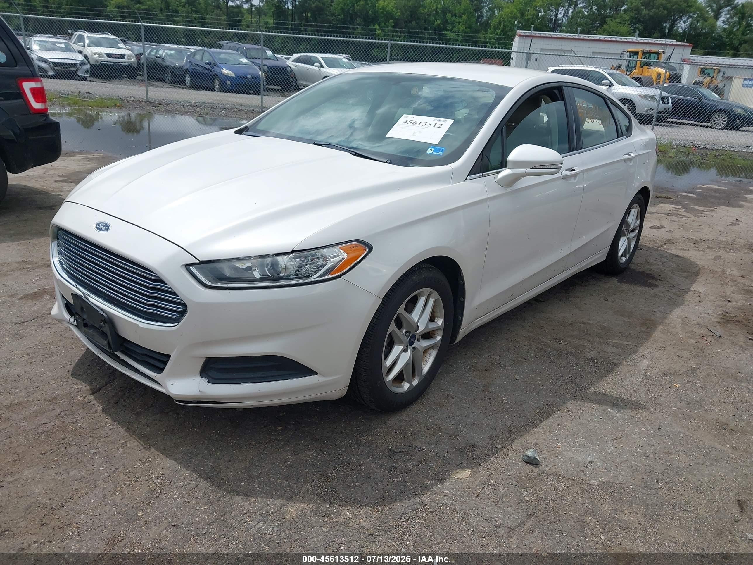 2013 Ford Fusion Se White vin: 3FA6P0H71DR212313