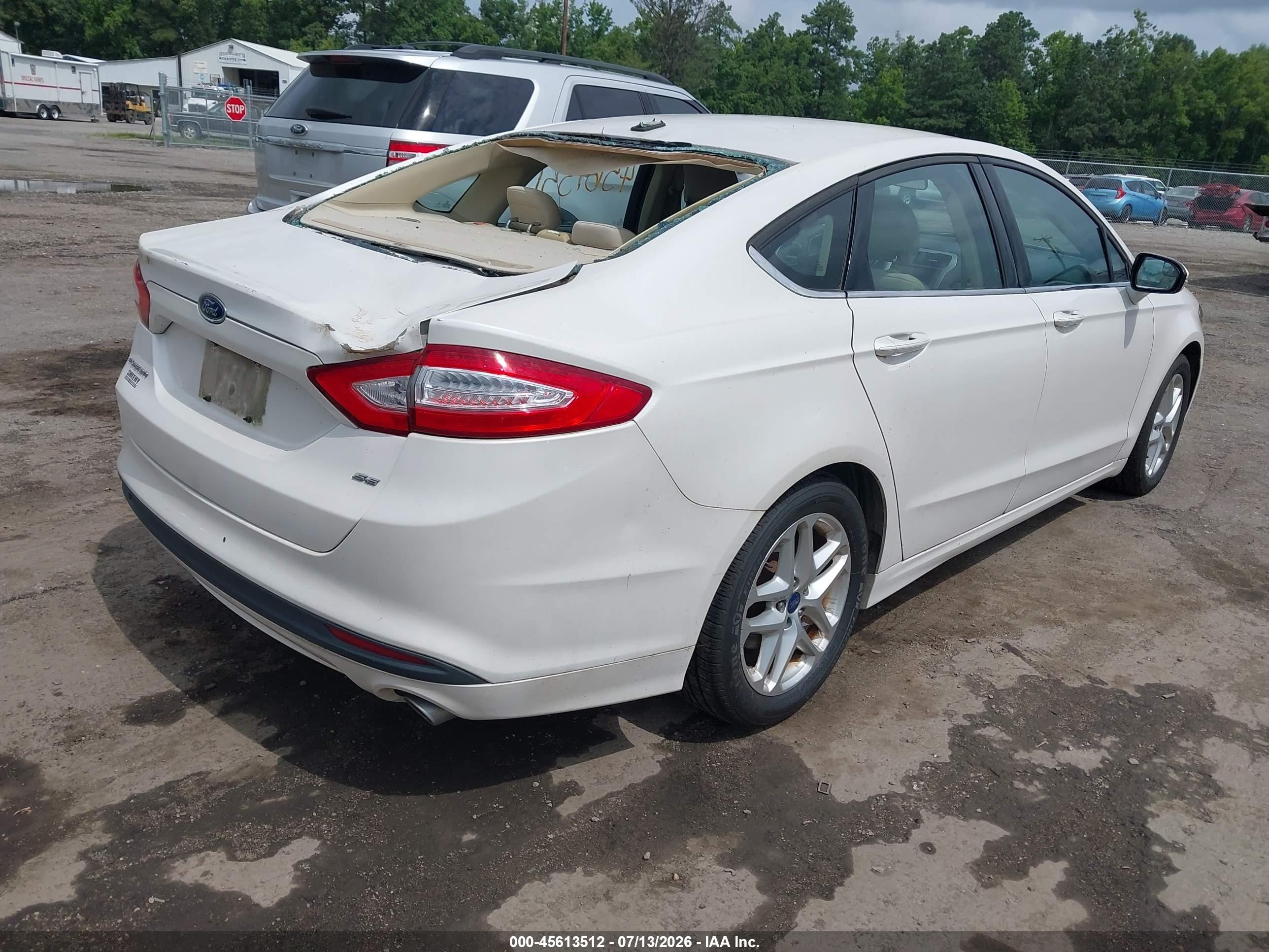 2013 Ford Fusion Se White vin: 3FA6P0H71DR212313