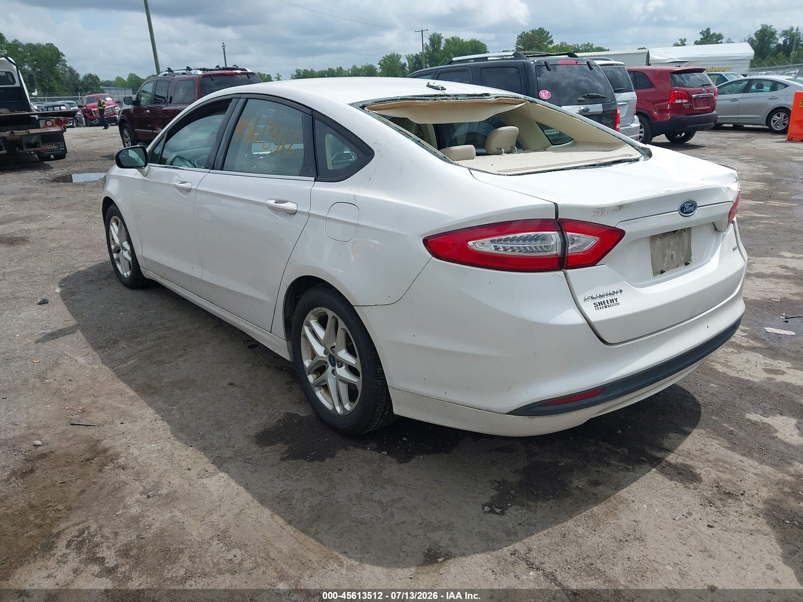 2013 Ford Fusion Se White vin: 3FA6P0H71DR212313