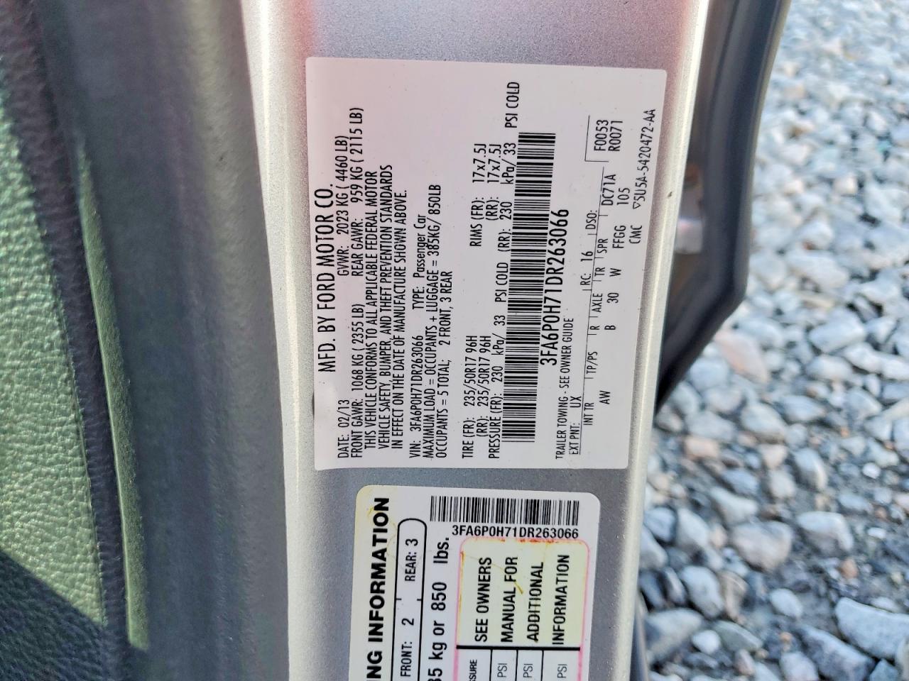 2013 Ford Fusion Se Silver vin: 3FA6P0H71DR263066