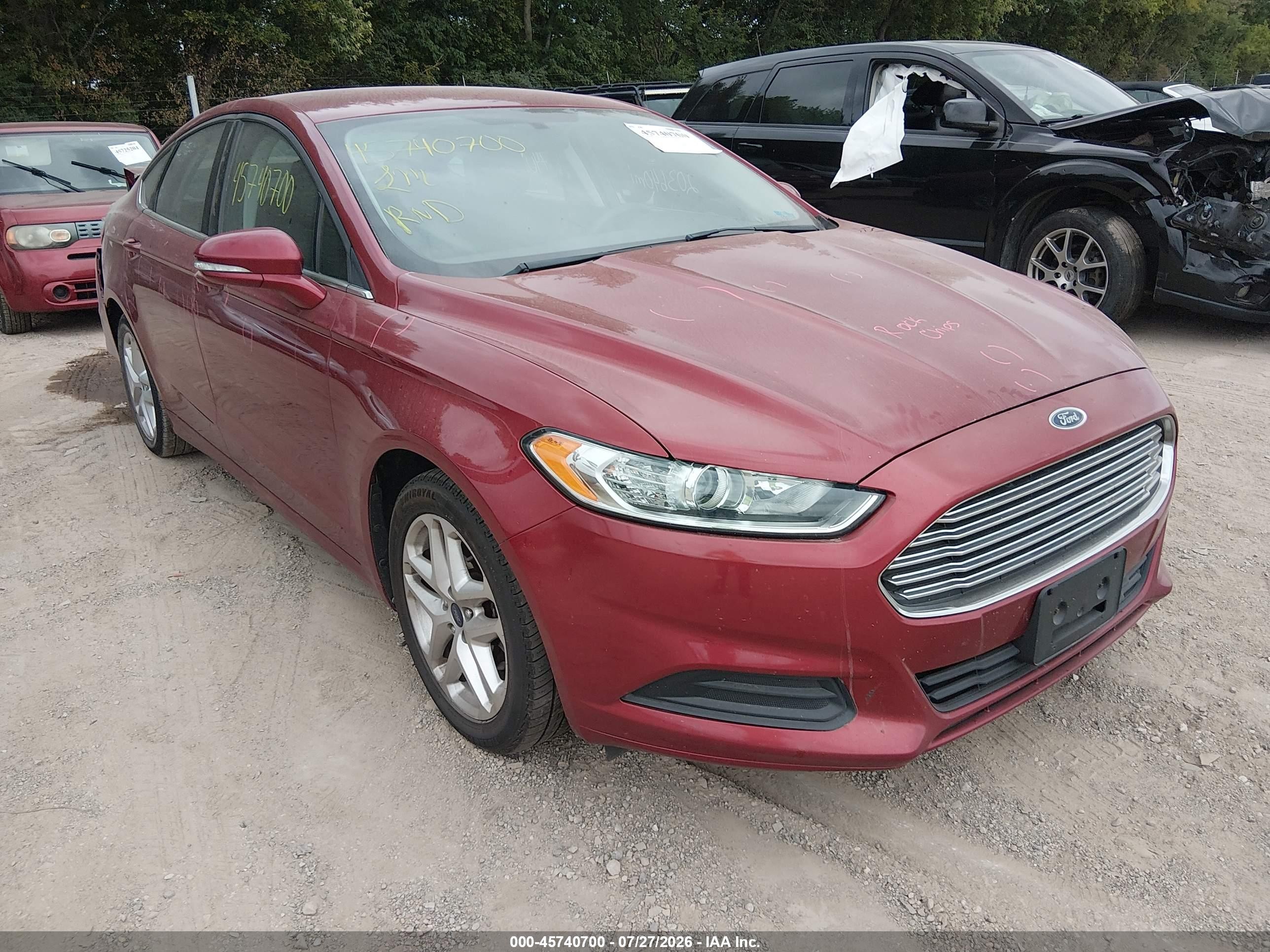2013 Ford Fusion Se Burgundy vin: 3FA6P0H71DR319765