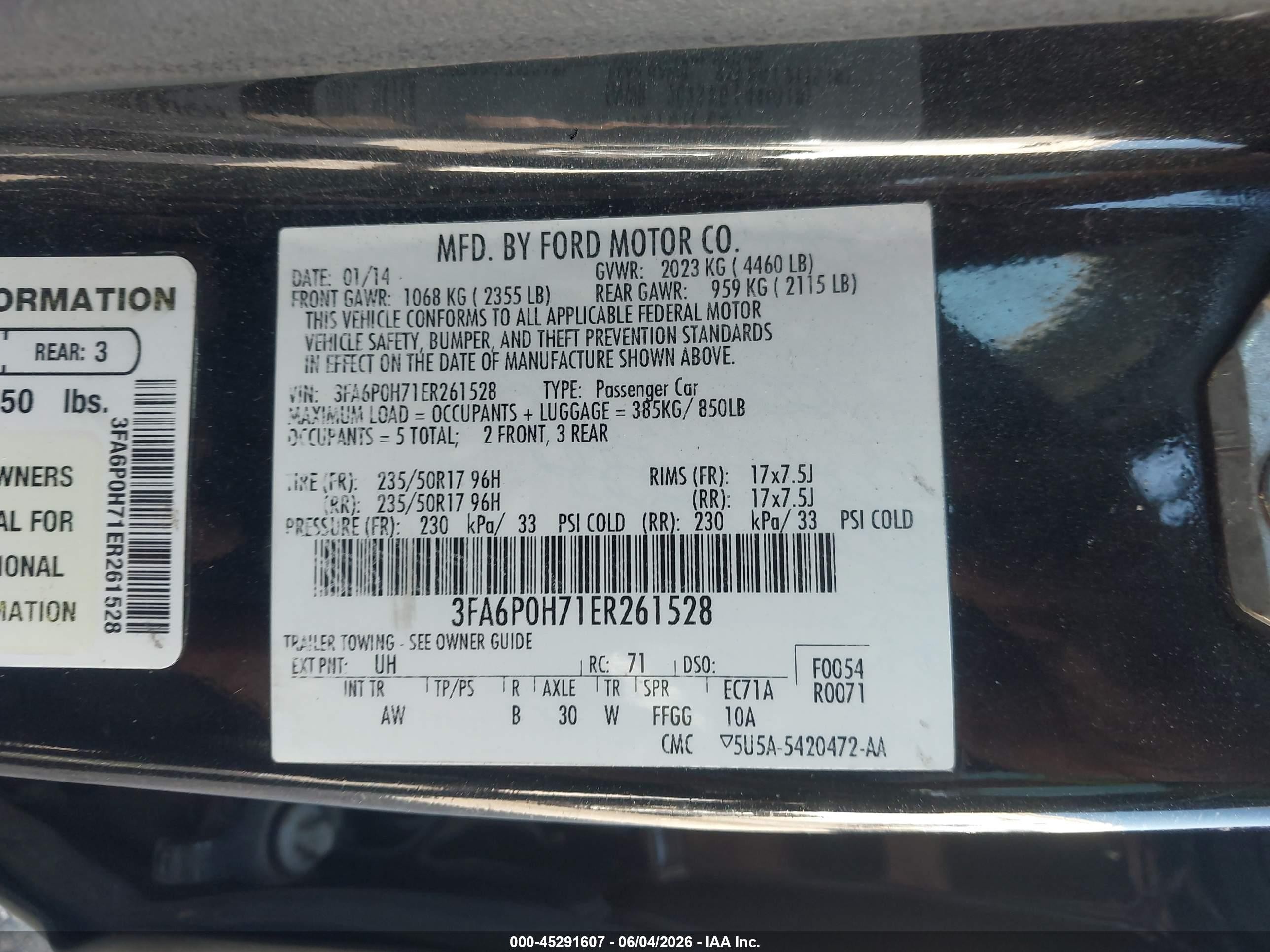 2014 Ford Fusion Se Black vin: 3FA6P0H71ER261528