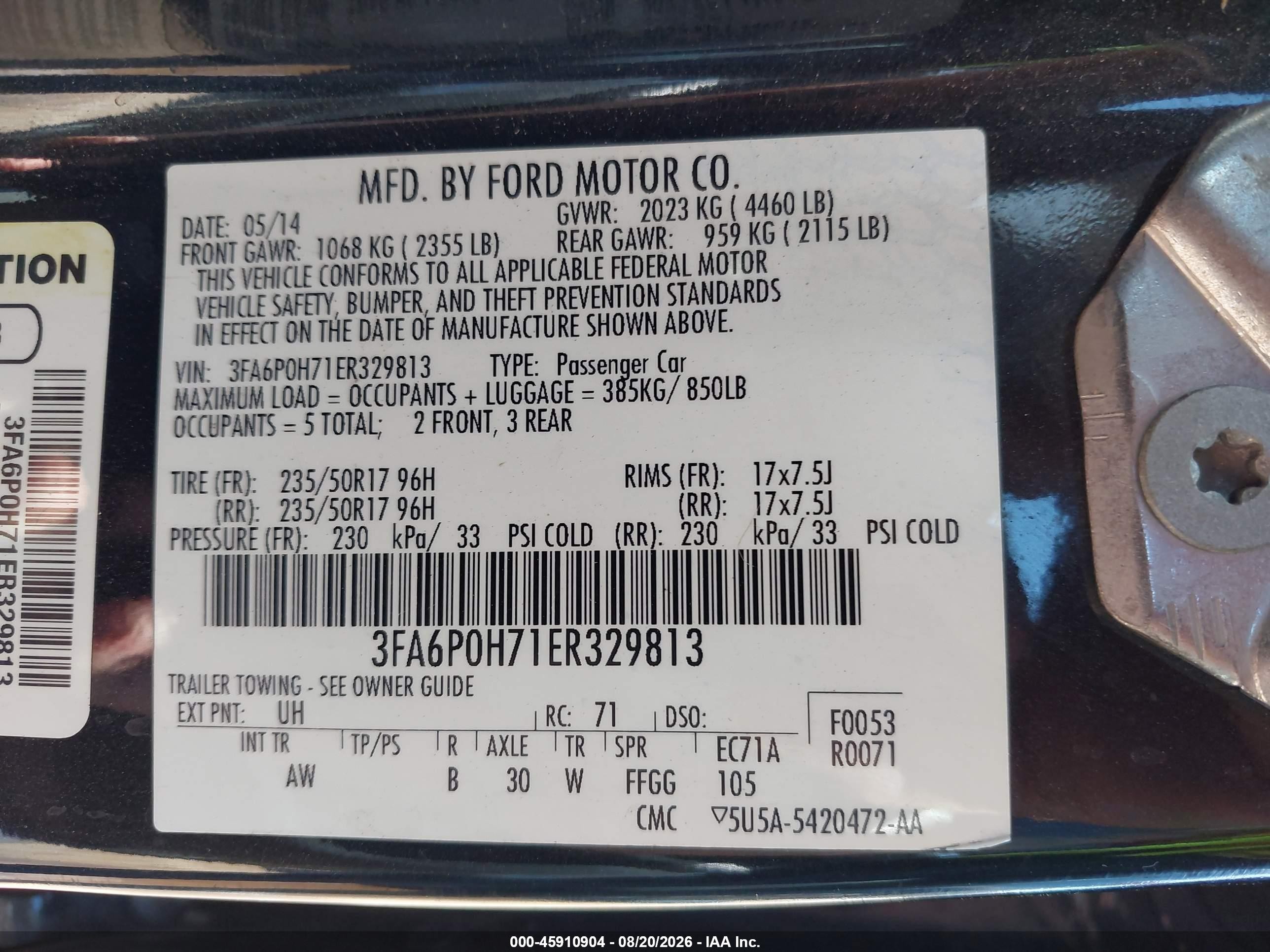 2014 Ford Fusion Se Black vin: 3FA6P0H71ER329813