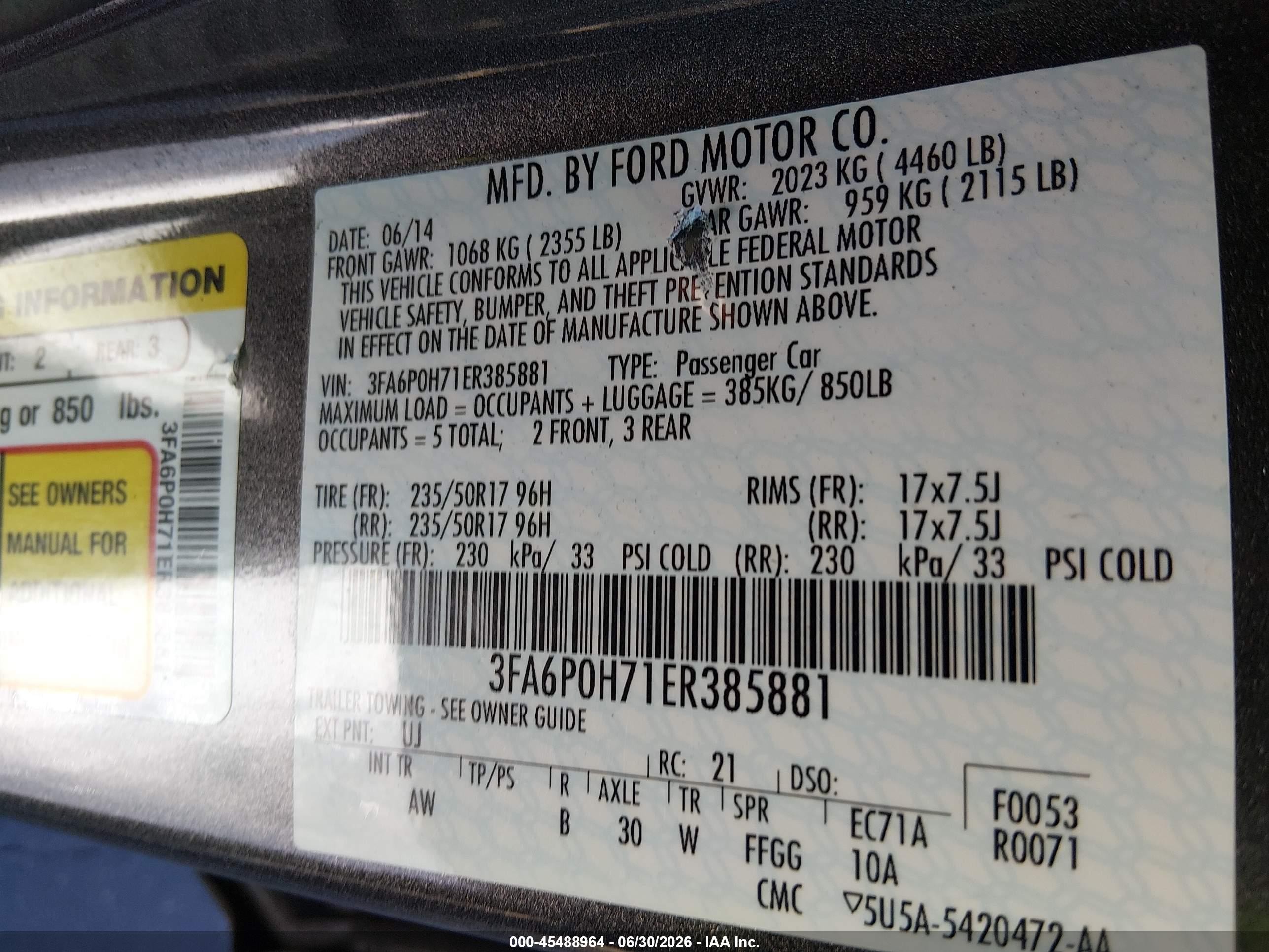 2014 Ford Fusion Se Серый vin: 3FA6P0H71ER385881