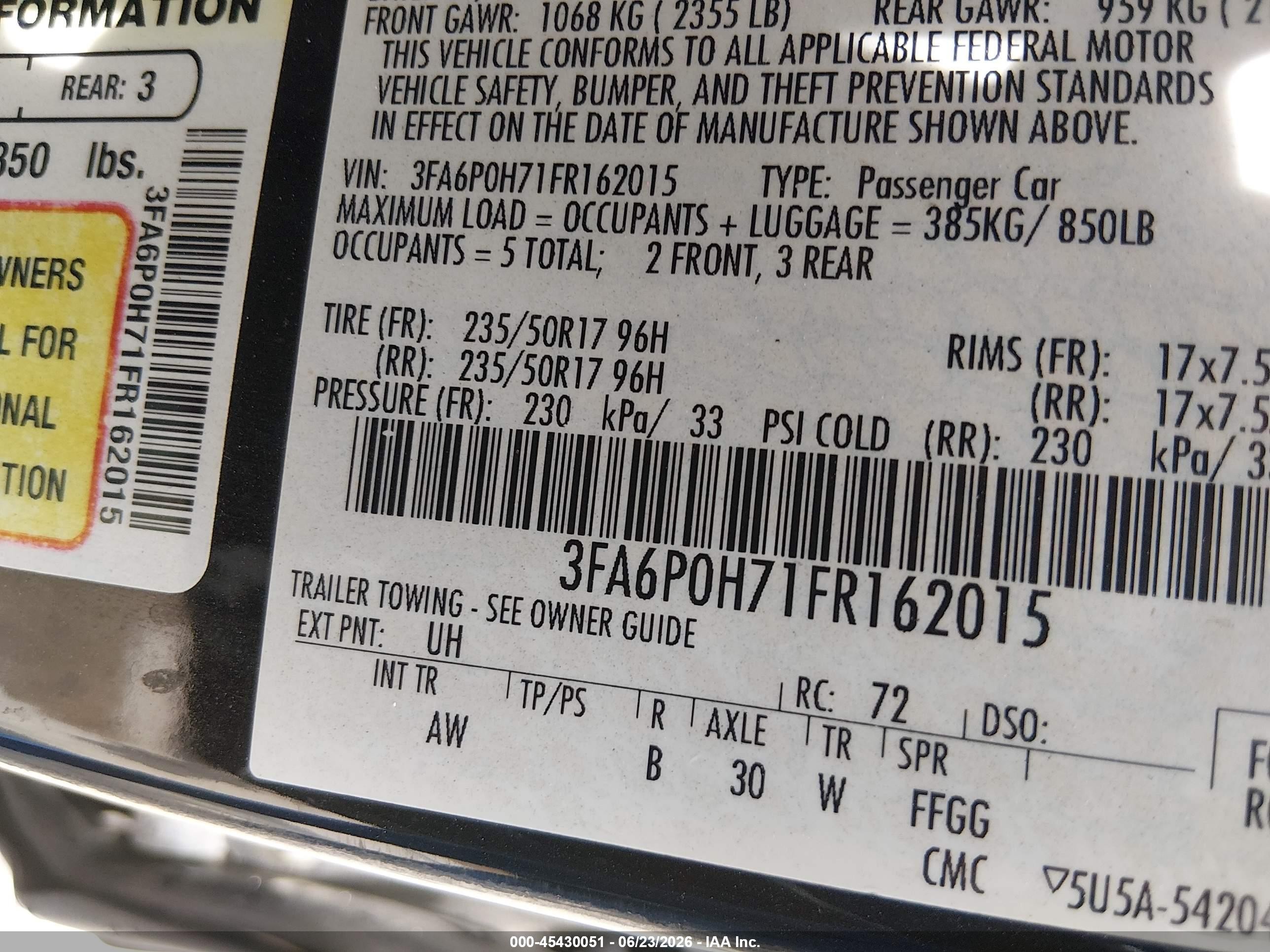 2015 Ford Fusion Se Черный vin: 3FA6P0H71FR162015