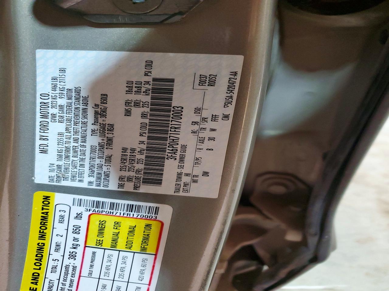 2015 Ford Fusion Se Silver vin: 3FA6P0H71FR170003