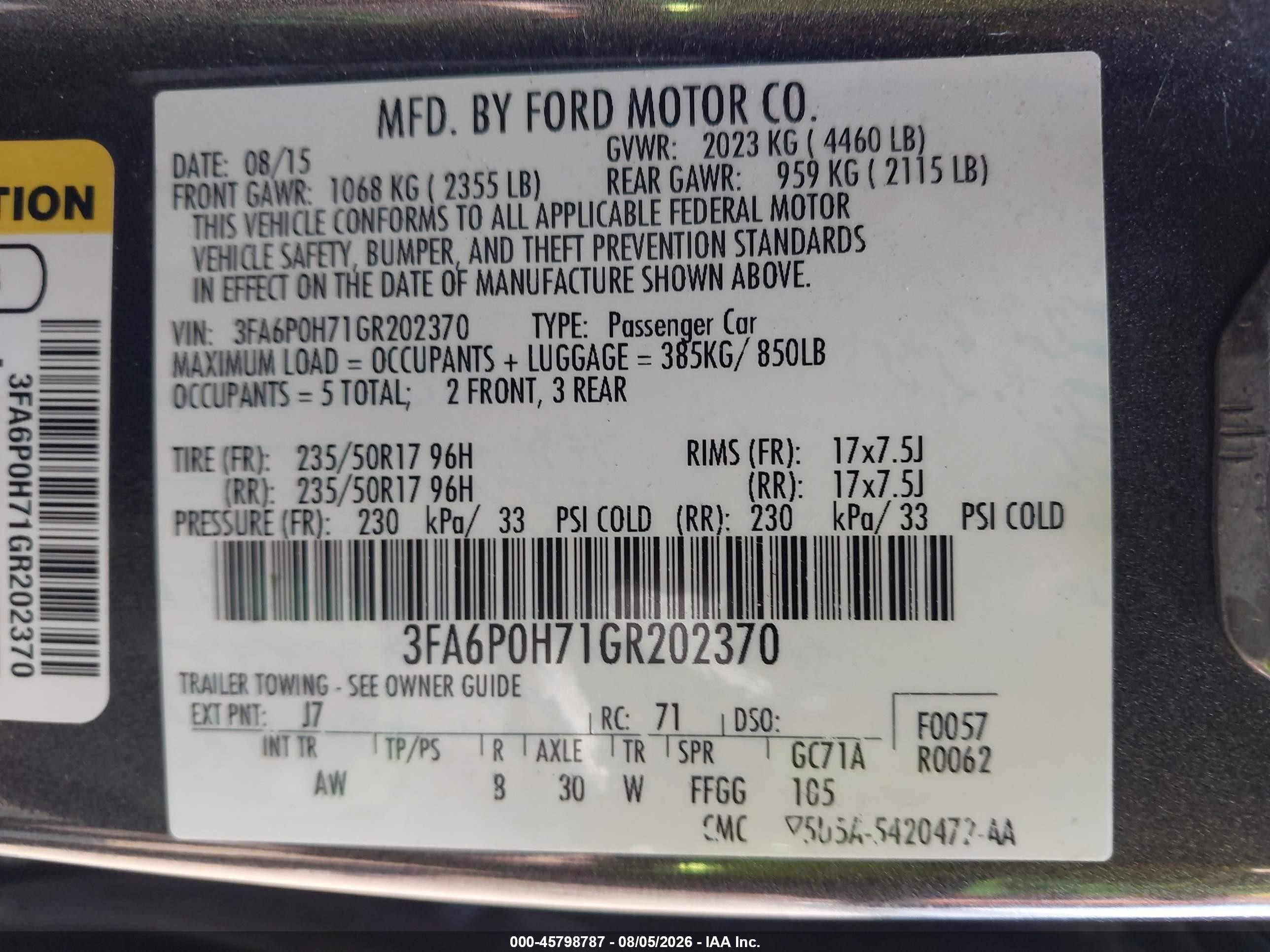 2016 Ford Fusion Se Gray vin: 3FA6P0H71GR202370