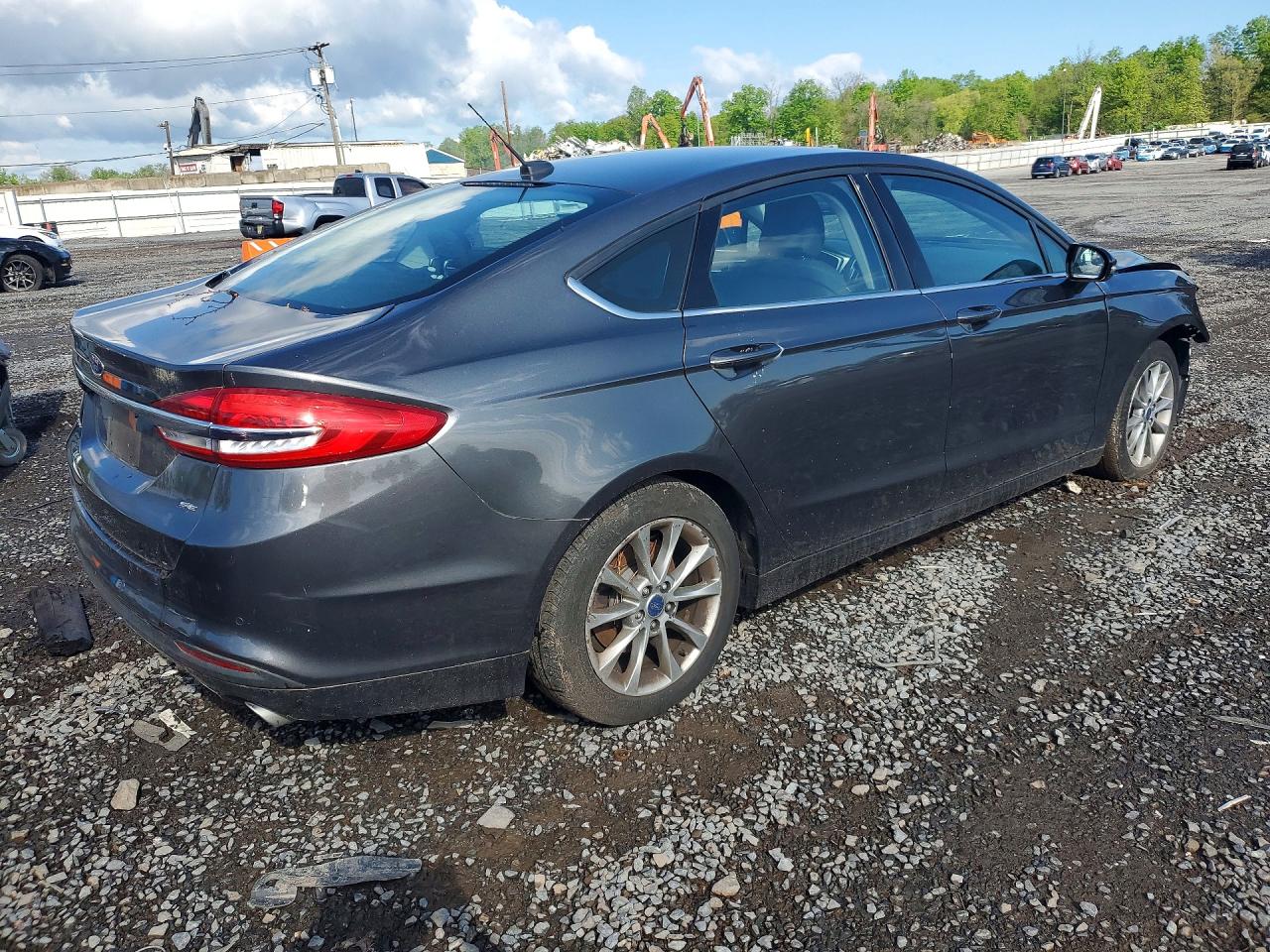 2017 Ford Fusion Se Gray vin: 3FA6P0H71HR107003