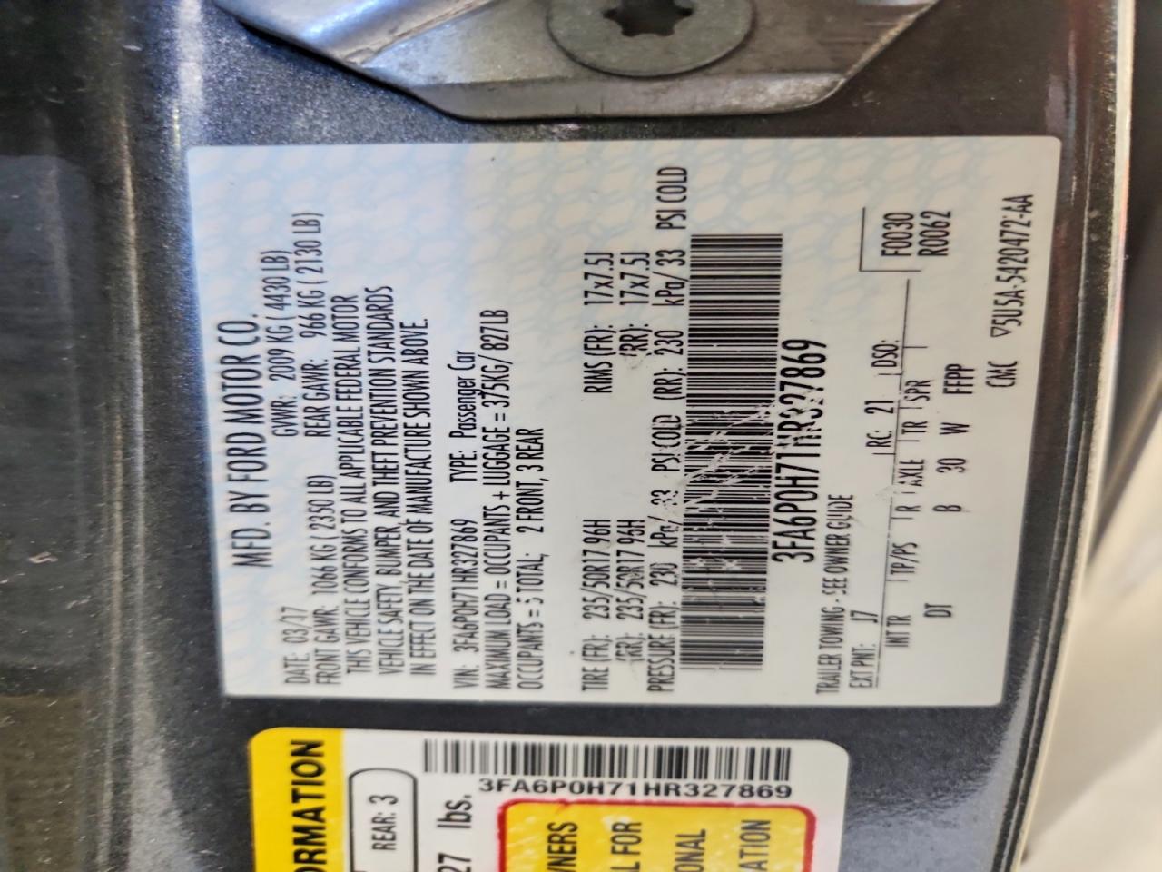 2017 Ford Fusion Se Gray vin: 3FA6P0H71HR327869