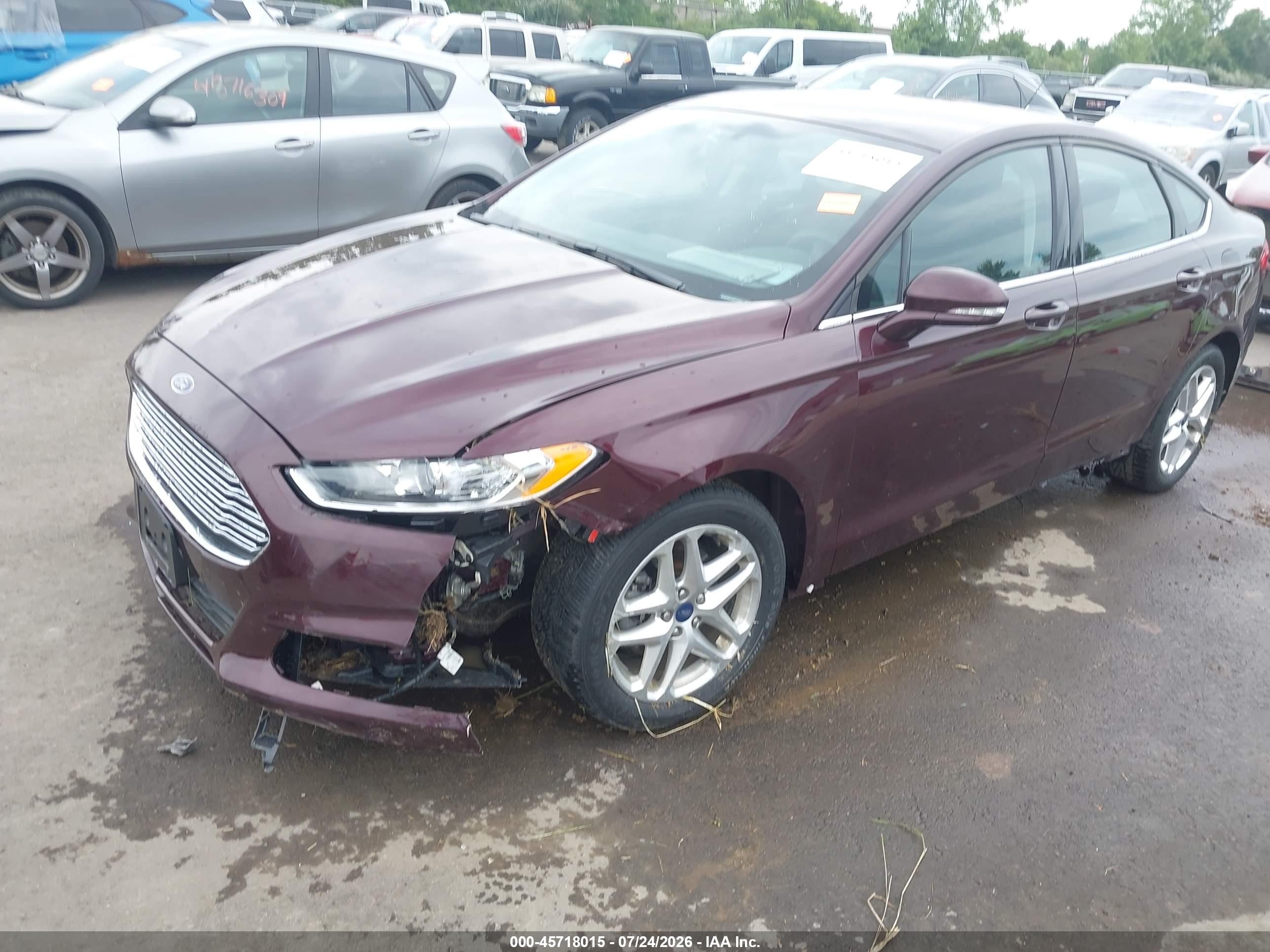 2013 Ford Fusion Se Maroon vin: 3FA6P0H72DR131921