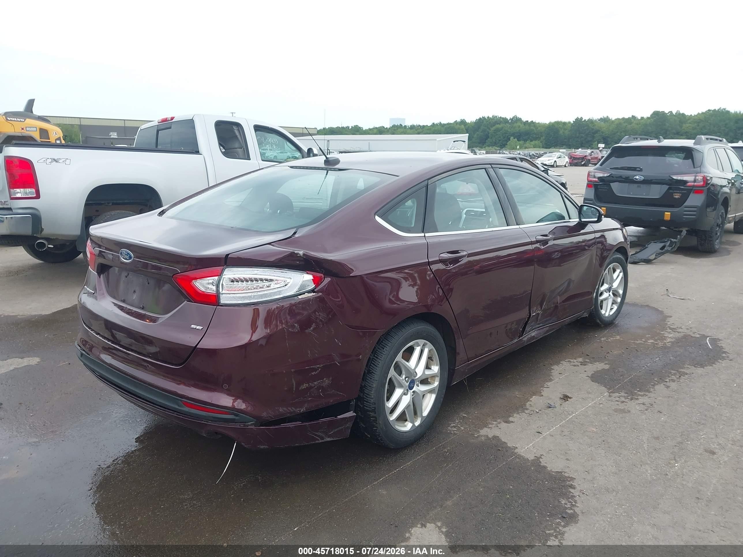 2013 Ford Fusion Se Maroon vin: 3FA6P0H72DR131921
