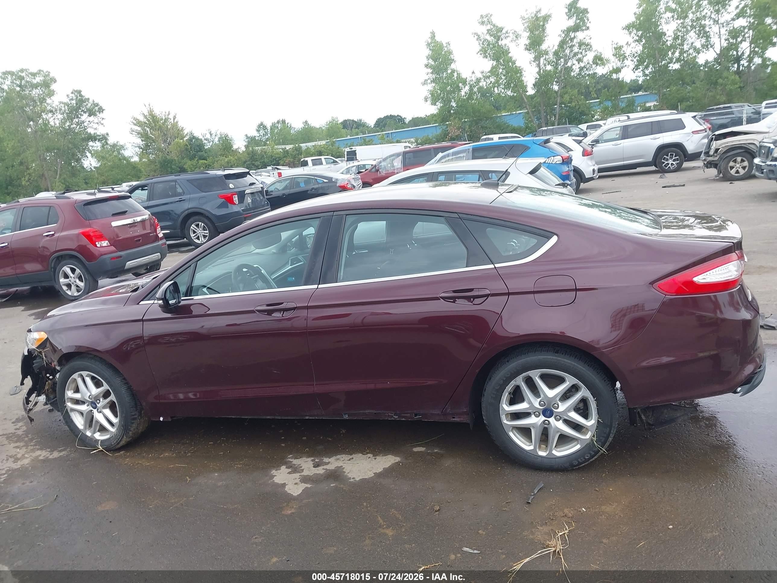 2013 Ford Fusion Se Maroon vin: 3FA6P0H72DR131921