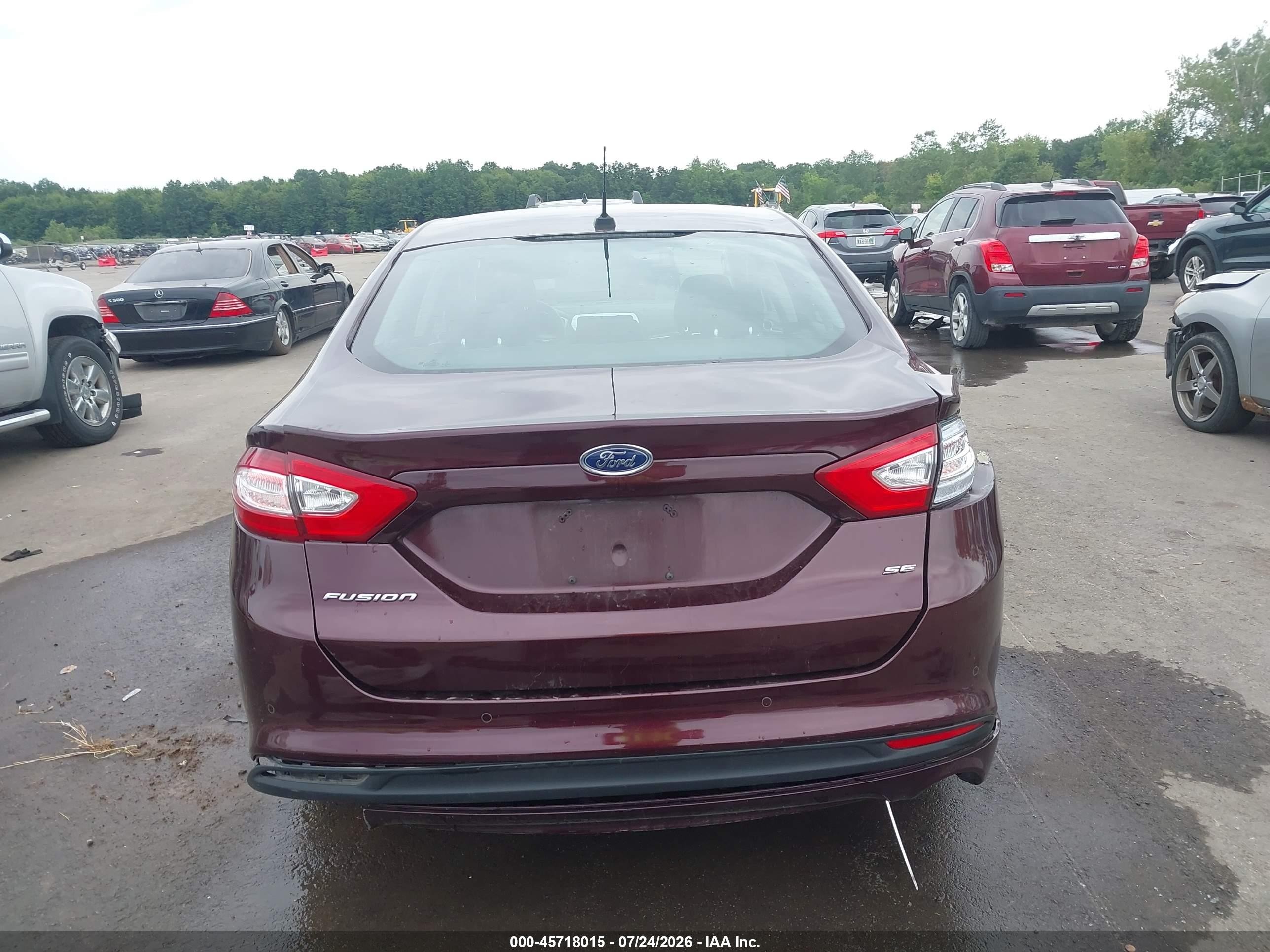 2013 Ford Fusion Se Maroon vin: 3FA6P0H72DR131921