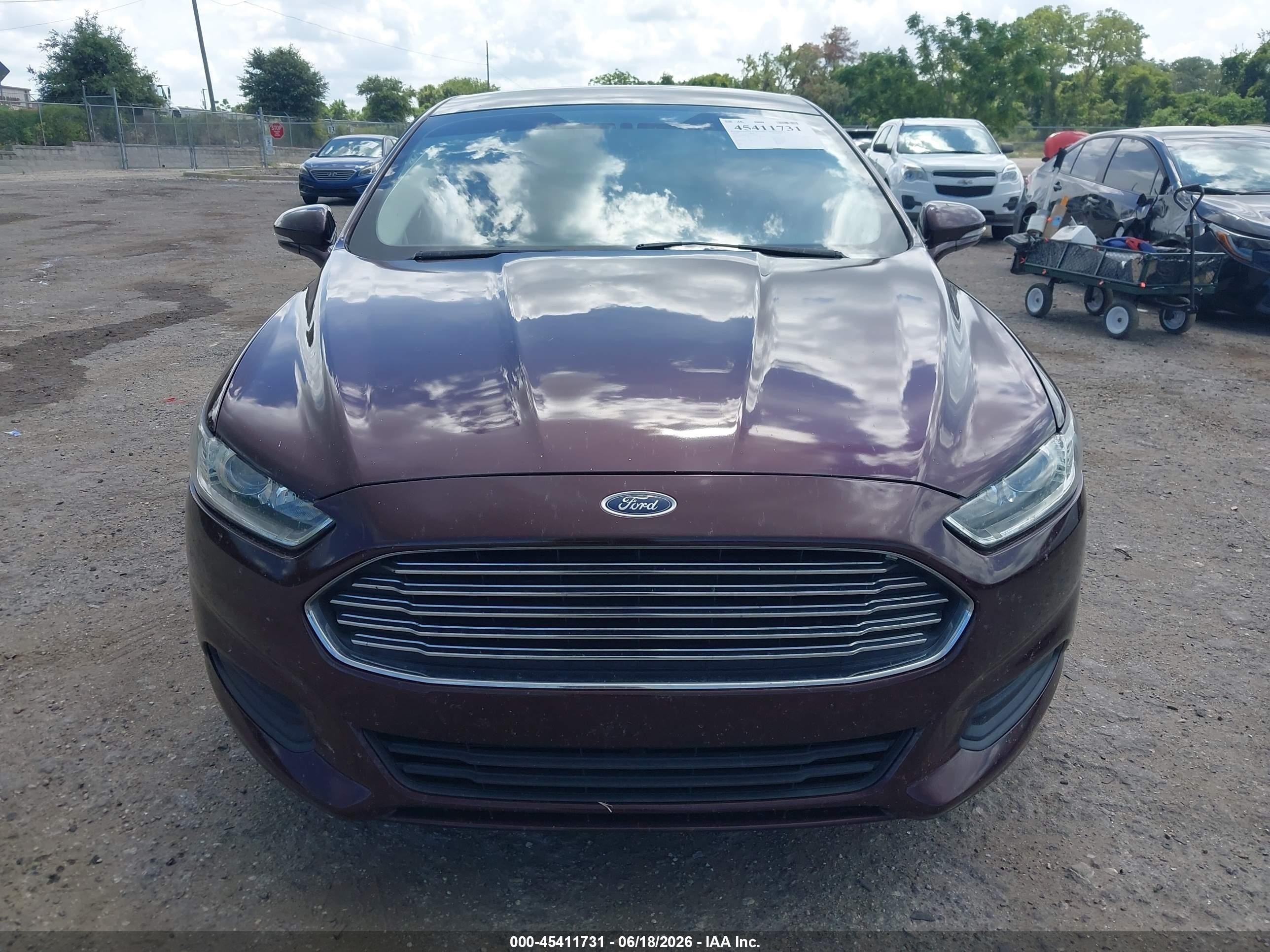 2013 Ford Fusion Se Burgundy vin: 3FA6P0H72DR174784