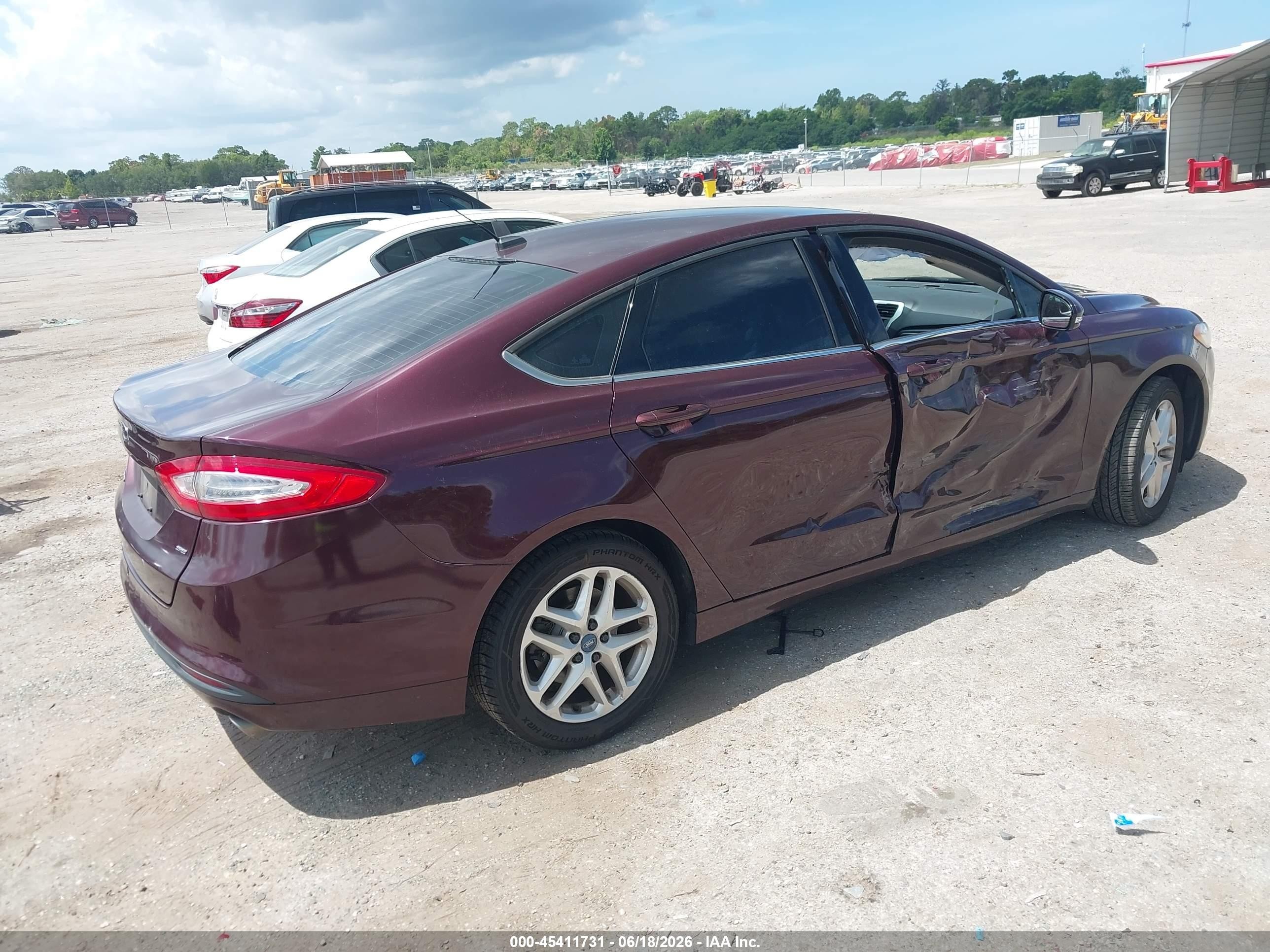 2013 Ford Fusion Se Burgundy vin: 3FA6P0H72DR174784