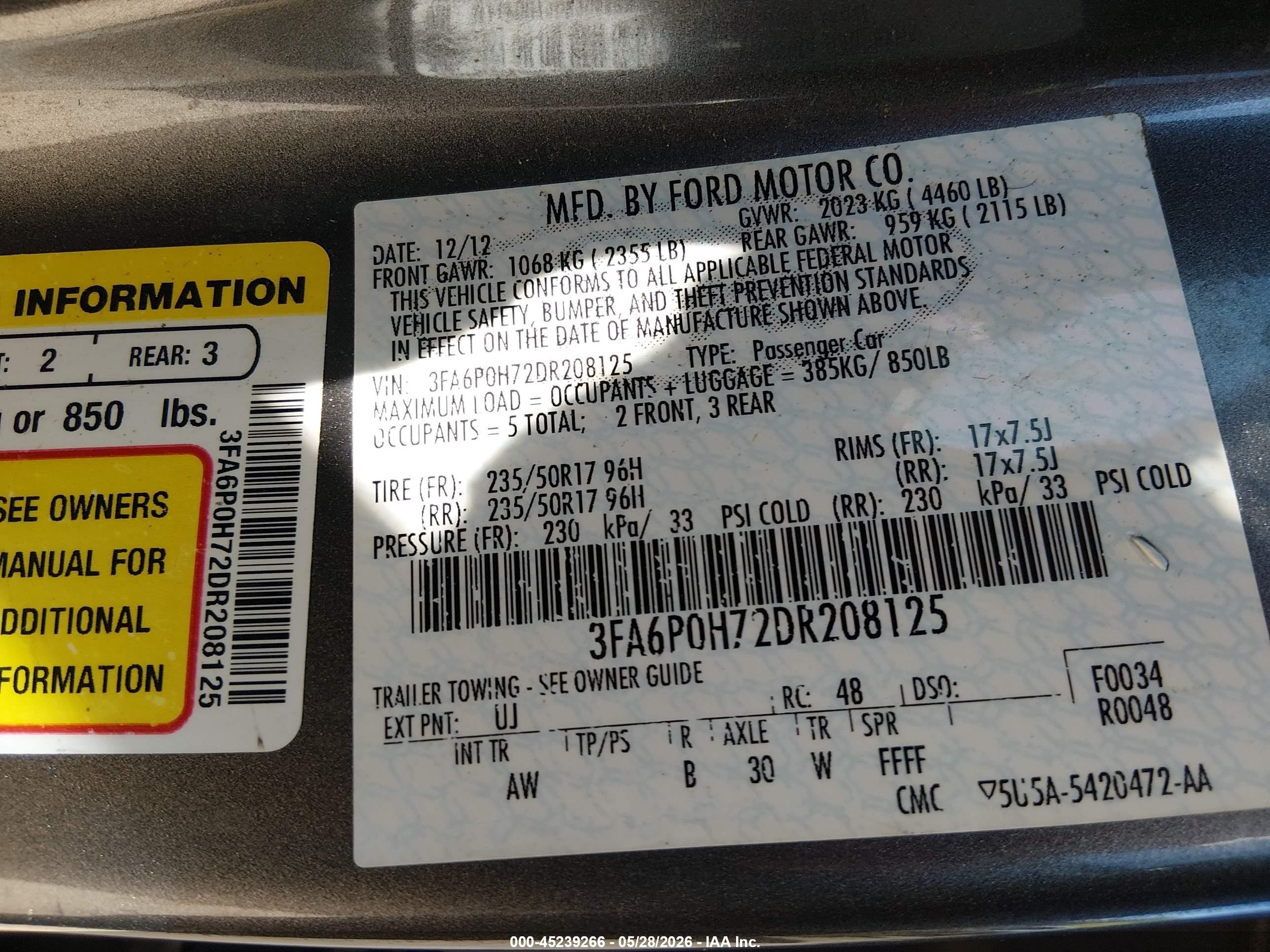 2013 Ford Fusion Se Серебряный vin: 3FA6P0H72DR208125