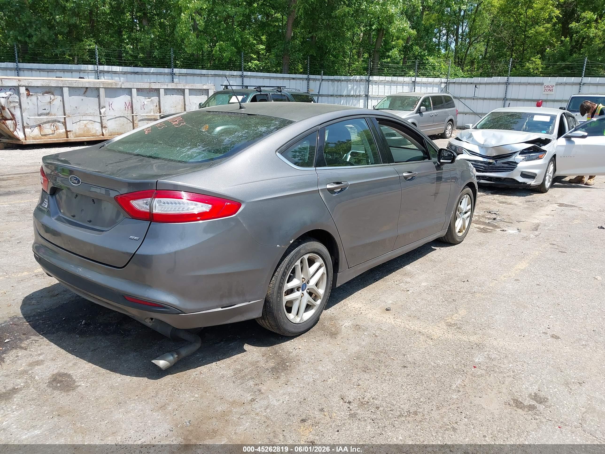 2013 Ford Fusion Se Gray vin: 3FA6P0H72DR239651