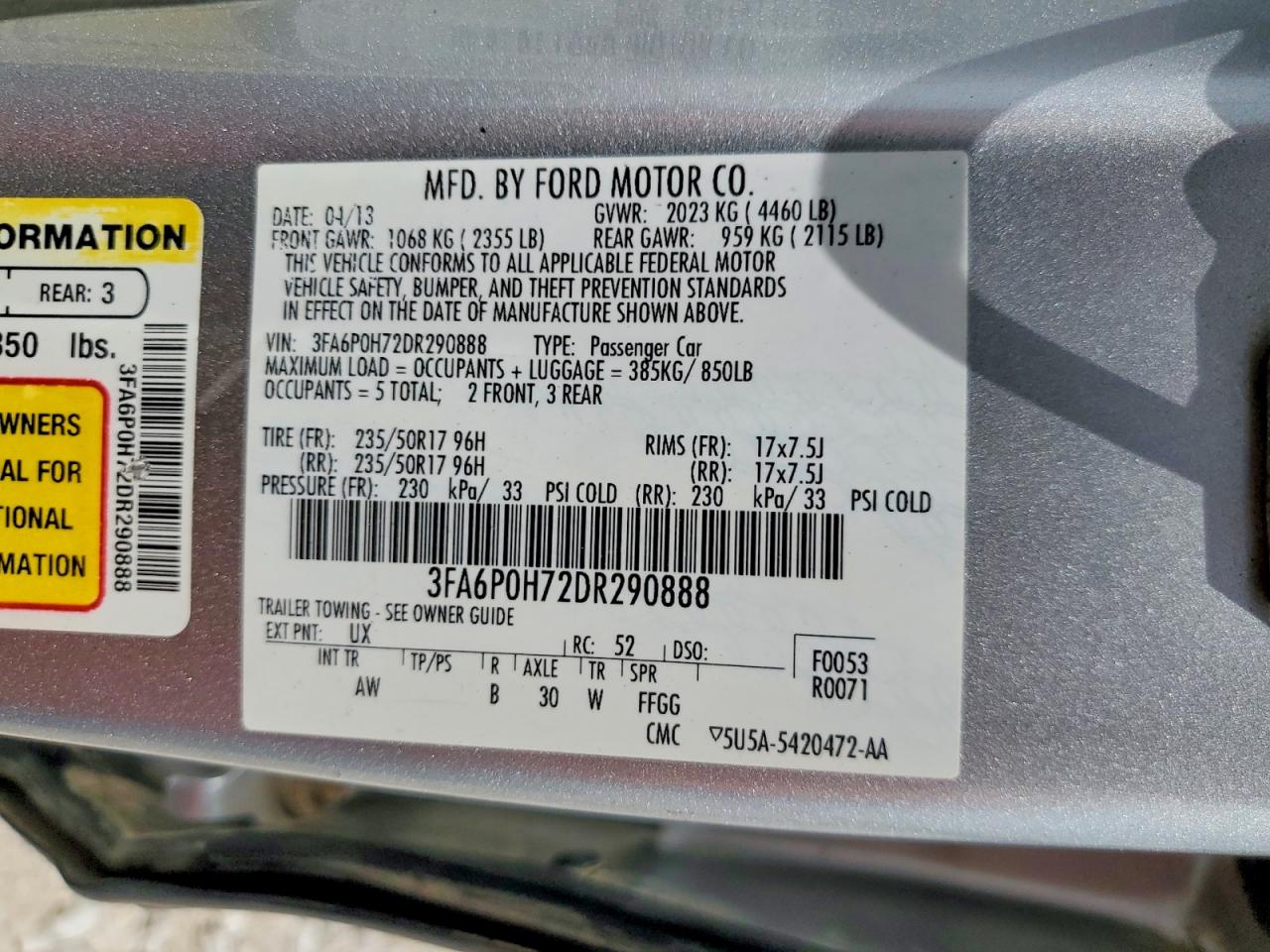 2013 Ford Fusion Se Серебряный vin: 3FA6P0H72DR290888