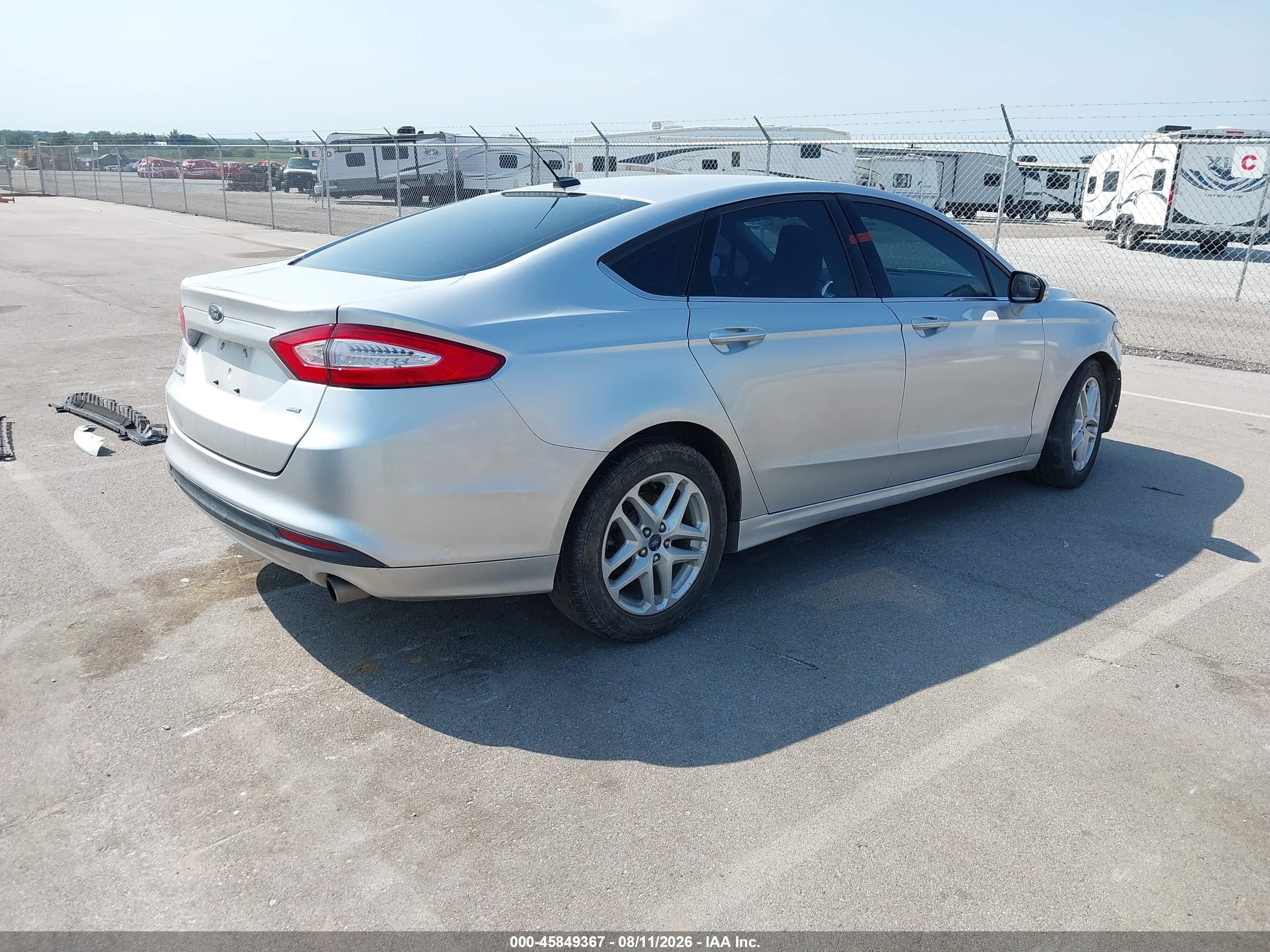 2013 Ford Fusion Se Silver vin: 3FA6P0H72DR376976