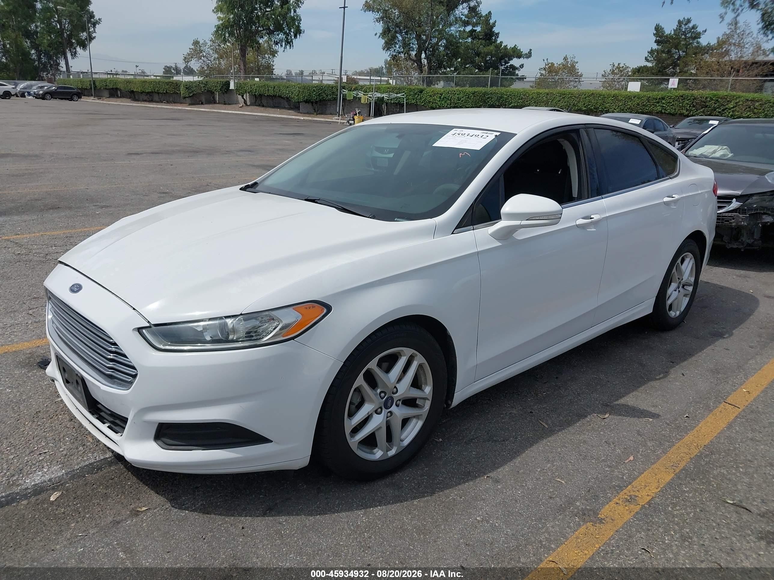 2014 Ford Fusion Se White vin: 3FA6P0H72ER220552
