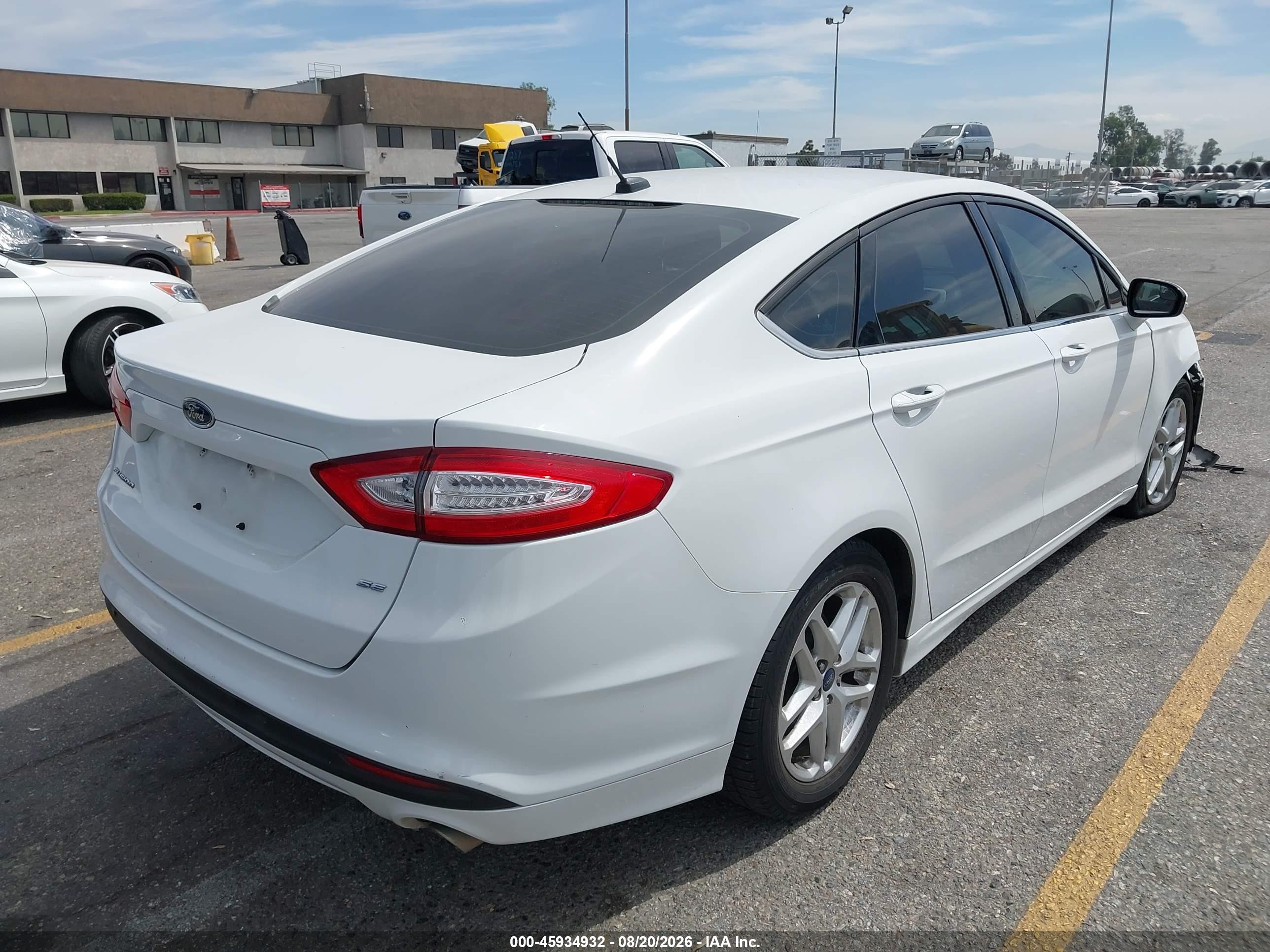 2014 Ford Fusion Se White vin: 3FA6P0H72ER220552