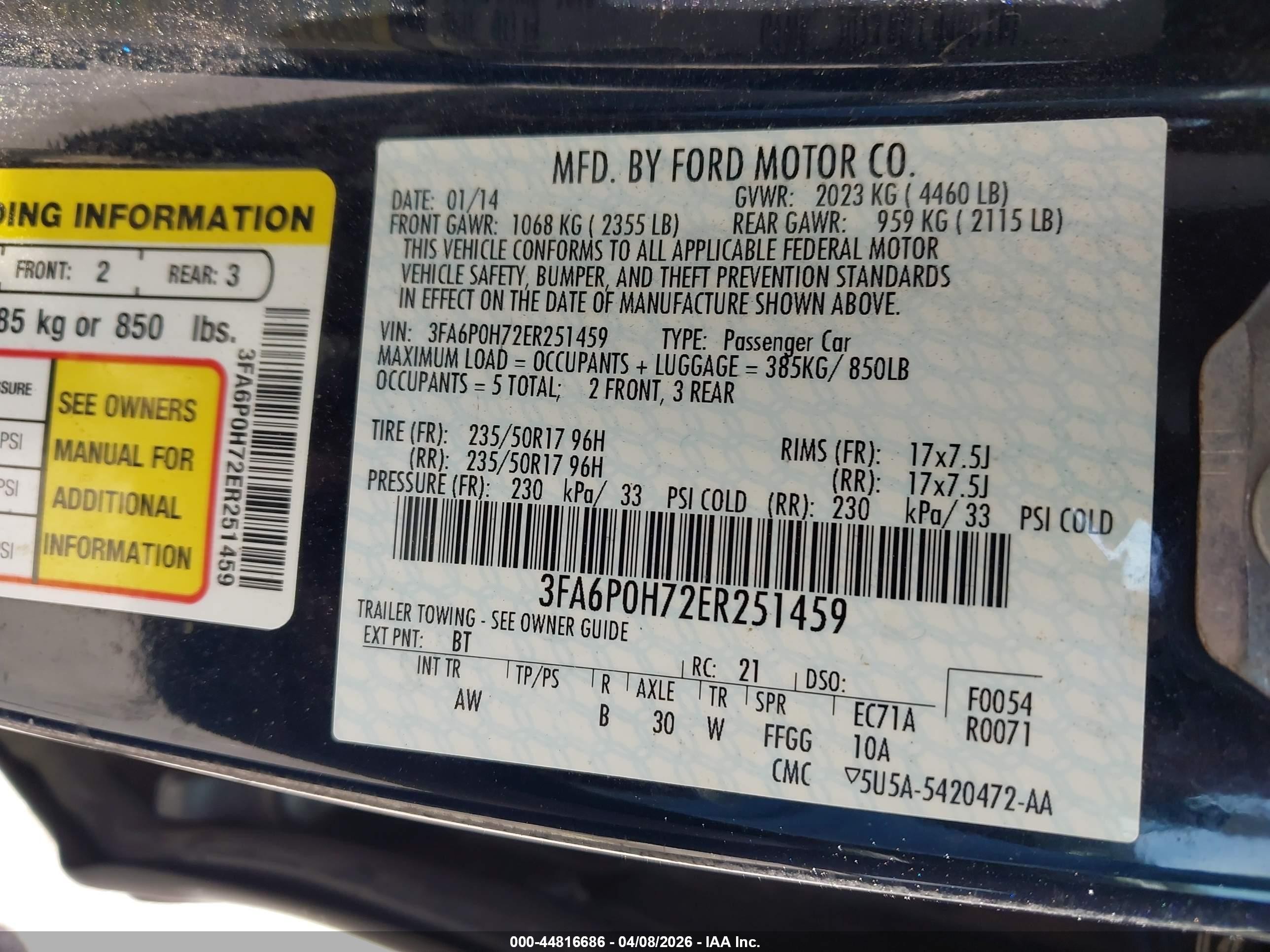 2014 Ford Fusion Se Серый vin: 3FA6P0H72ER251459
