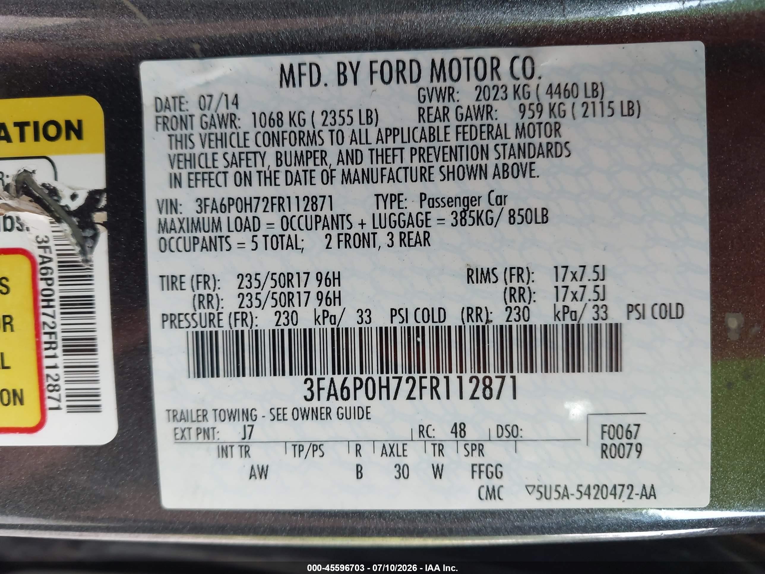 2015 Ford Fusion Se Gray vin: 3FA6P0H72FR112871