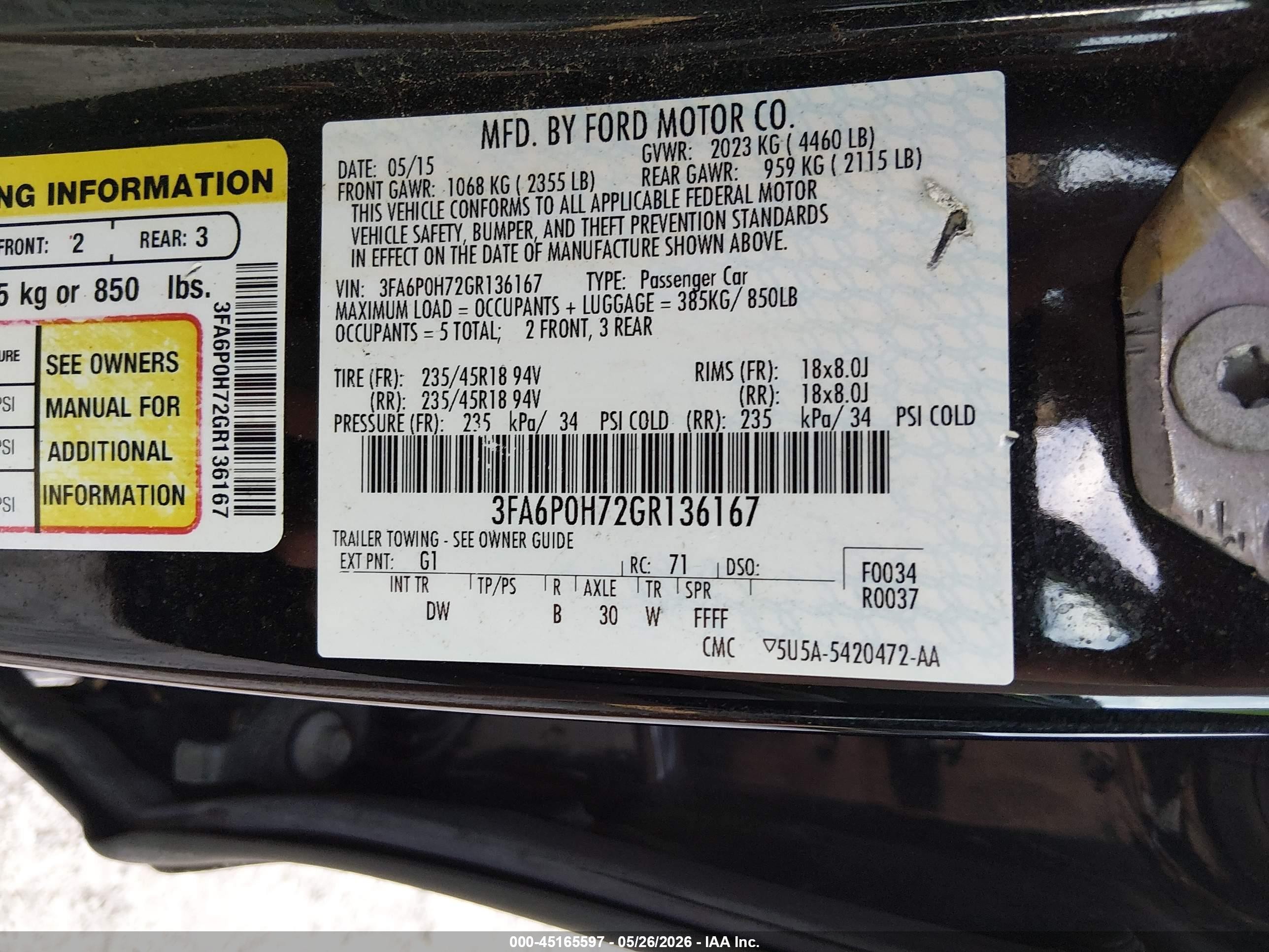 2016 Ford Fusion Se Black vin: 3FA6P0H72GR136167