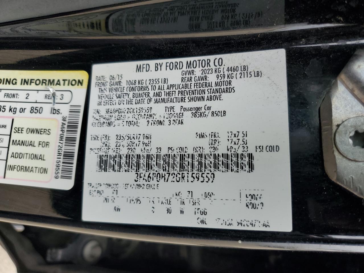 2016 Ford Fusion Se Black vin: 3FA6P0H72GR159559