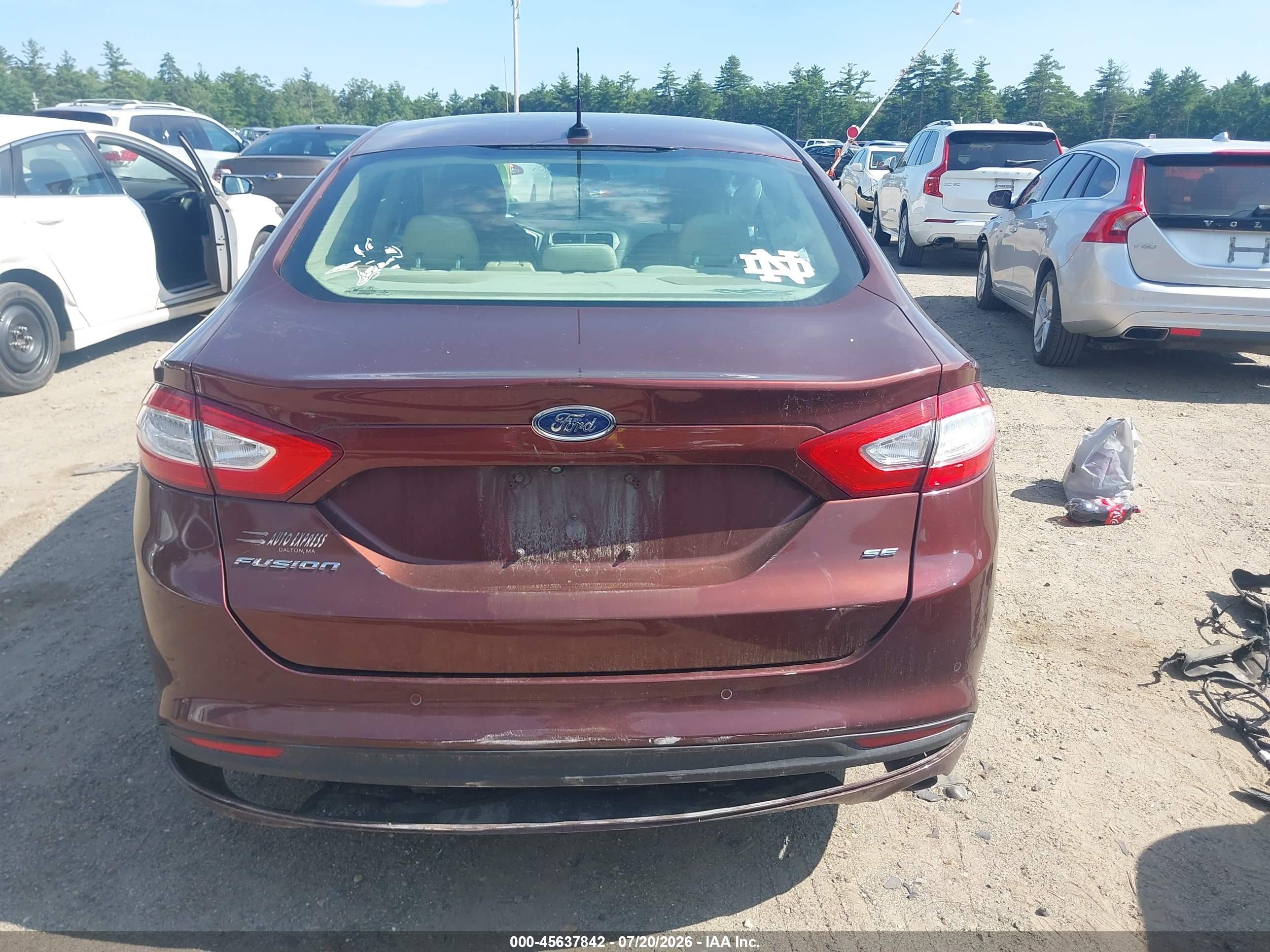 2016 Ford Fusion Se Maroon vin: 3FA6P0H72GR189483
