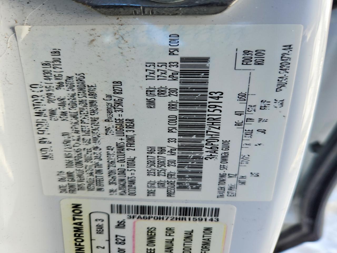 2017 Ford Fusion Se White vin: 3FA6P0H72HR159143