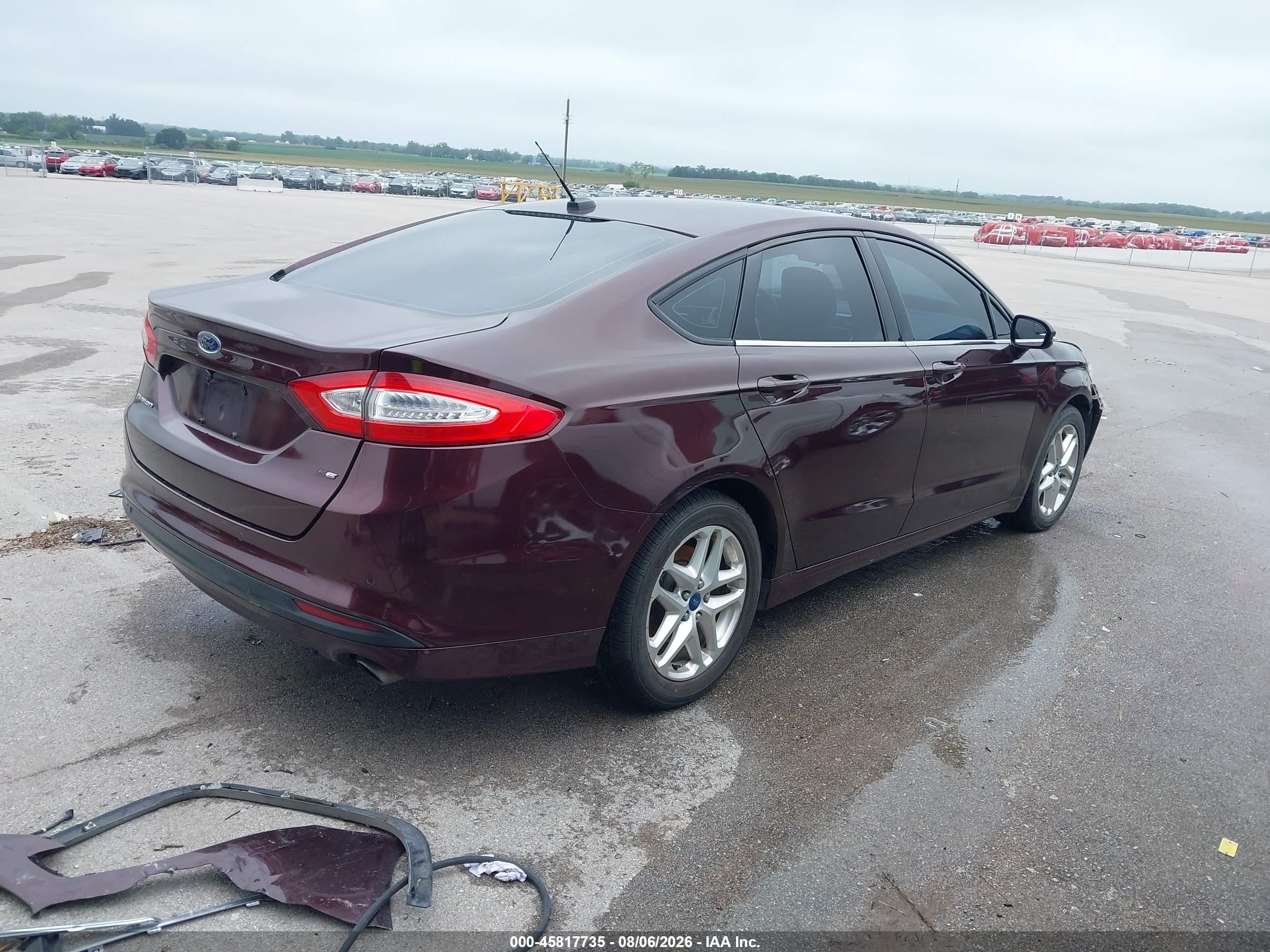 2013 Ford Fusion Se Maroon vin: 3FA6P0H73DR141177
