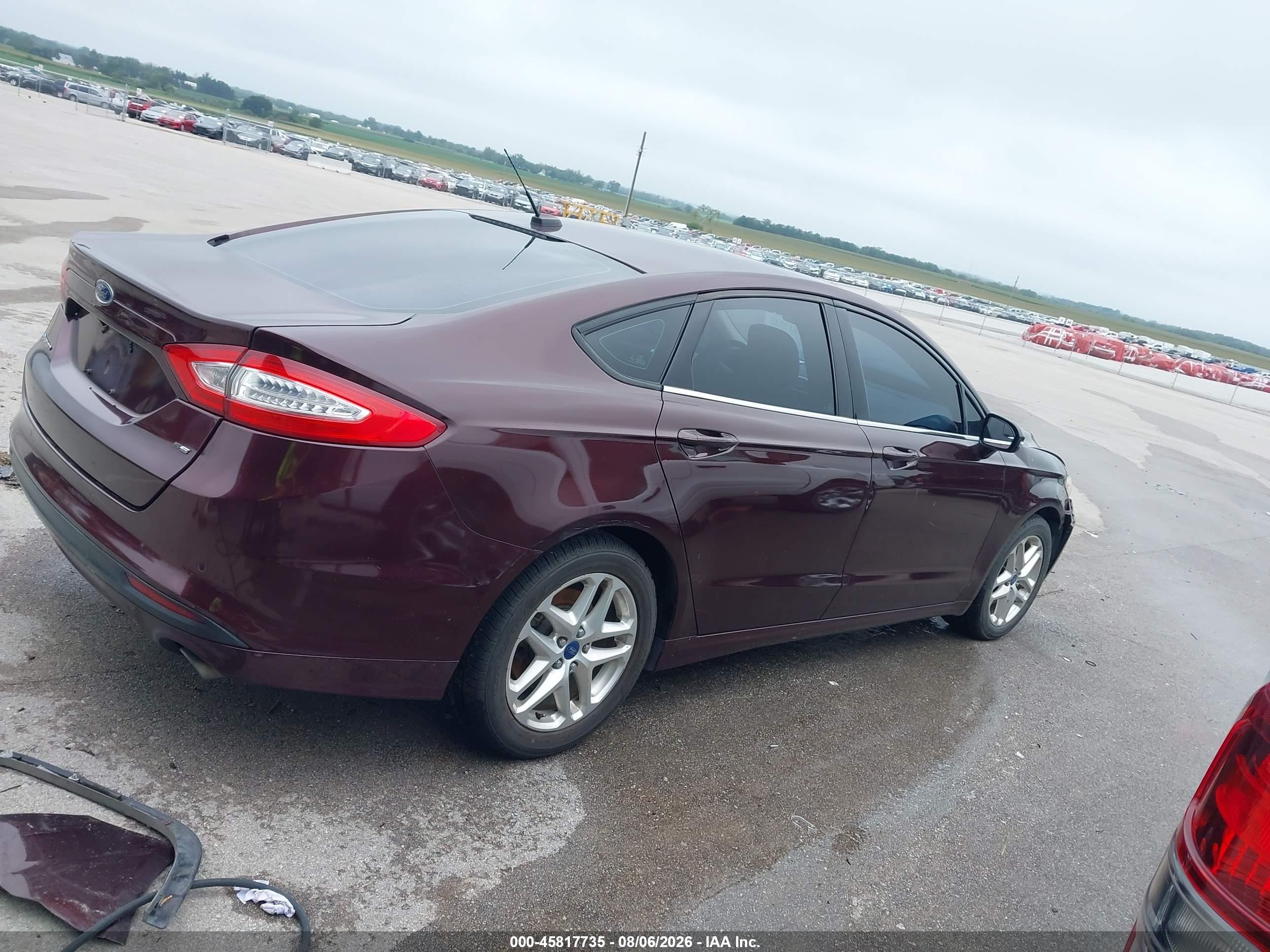 2013 Ford Fusion Se Maroon vin: 3FA6P0H73DR141177