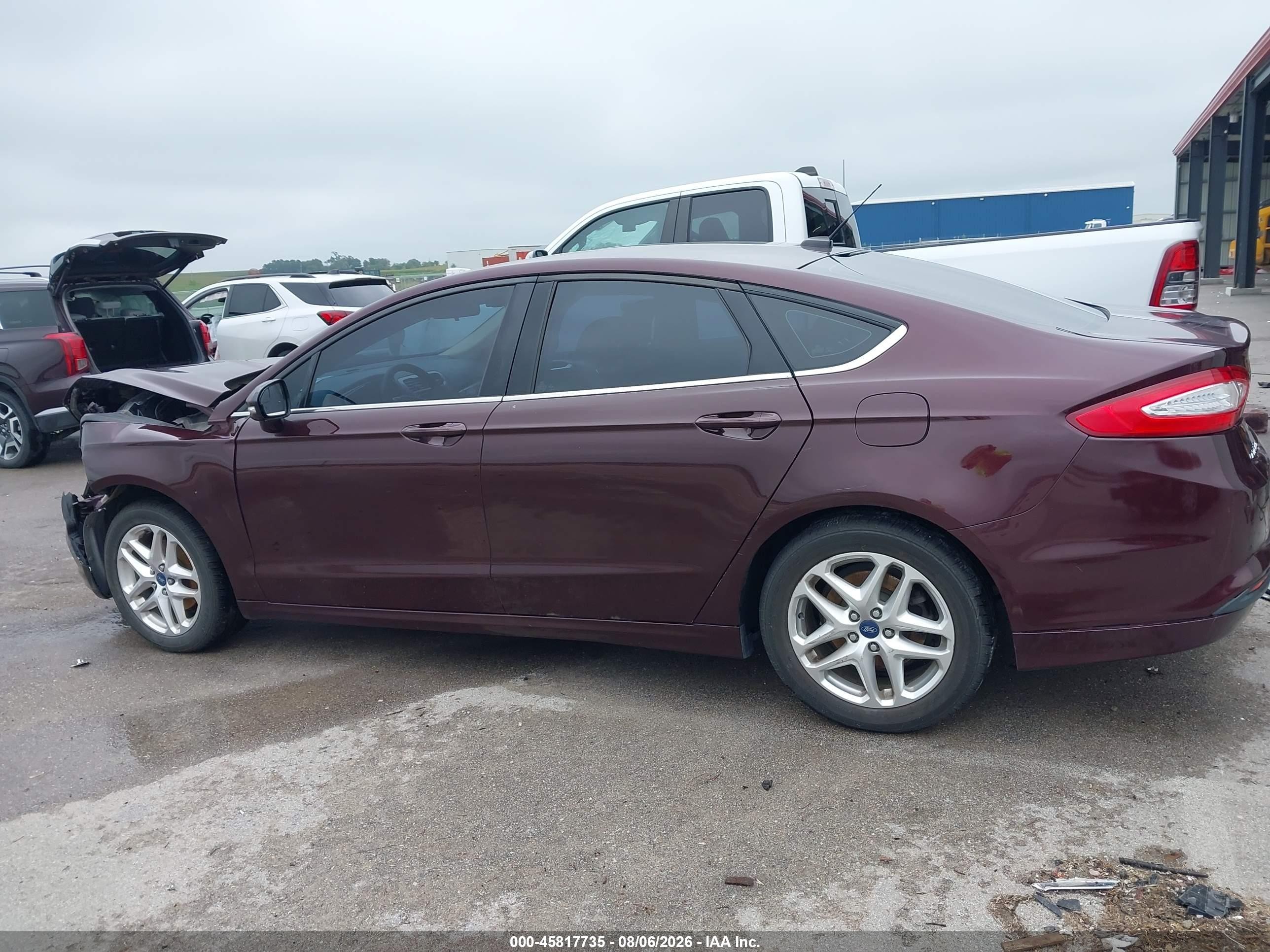 2013 Ford Fusion Se Maroon vin: 3FA6P0H73DR141177