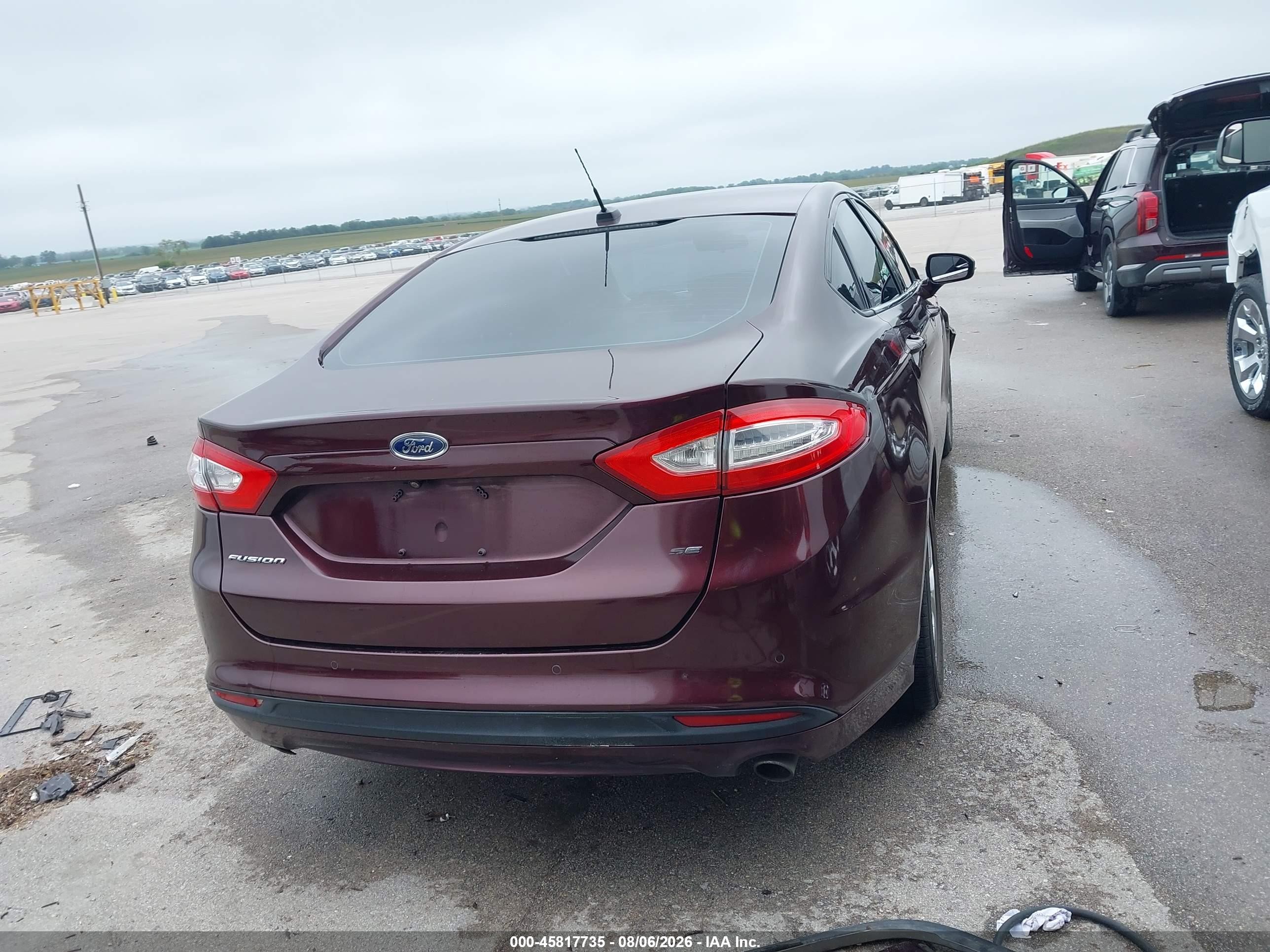 2013 Ford Fusion Se Maroon vin: 3FA6P0H73DR141177
