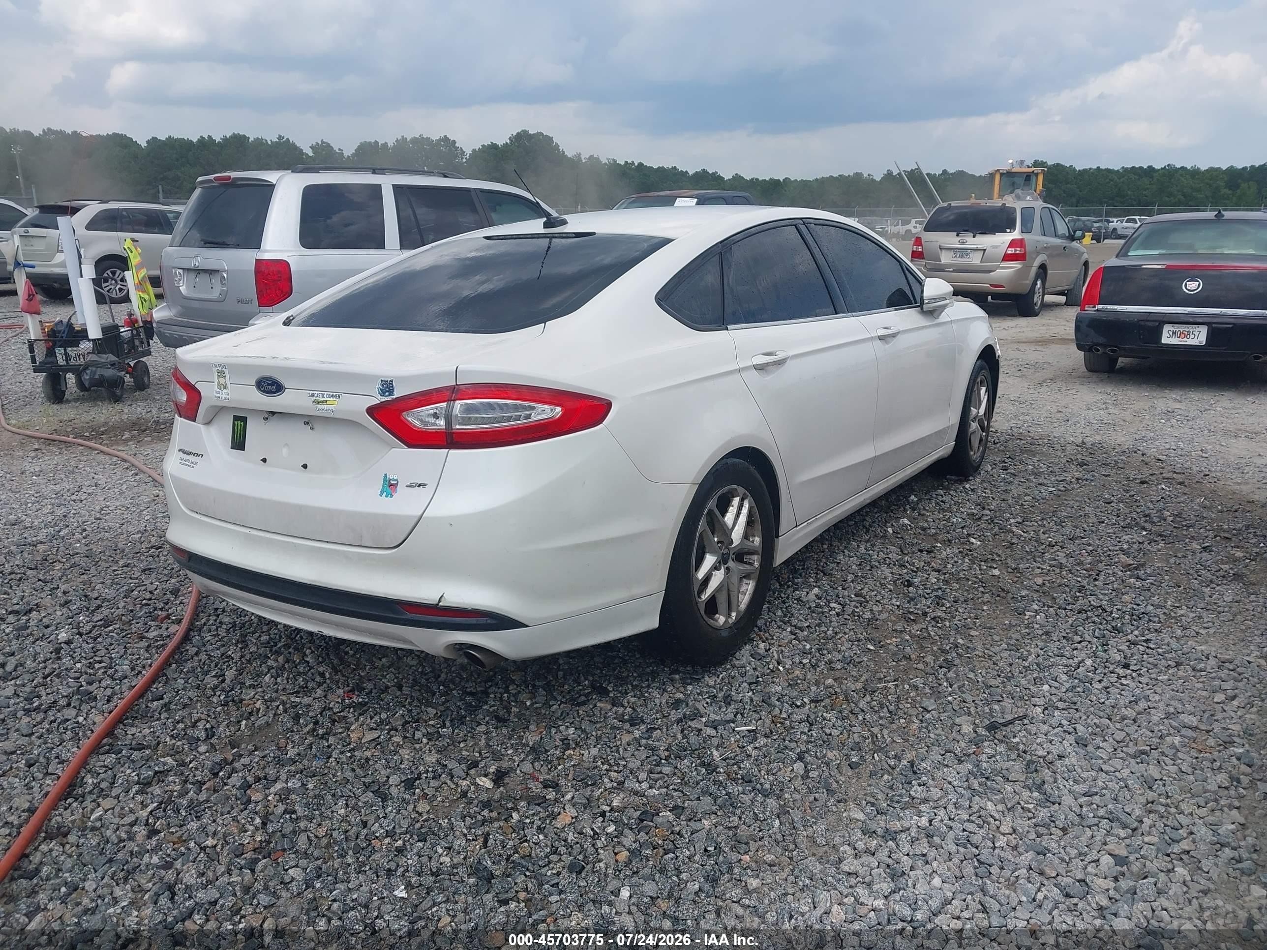 2013 Ford Fusion Se White vin: 3FA6P0H73DR225161