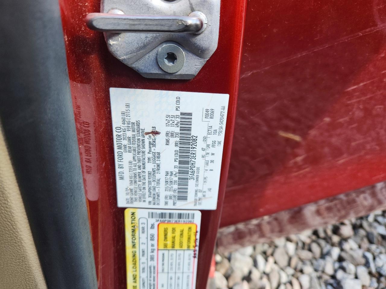 2014 Ford Fusion Se Burgundy vin: 3FA6P0H73ER192082