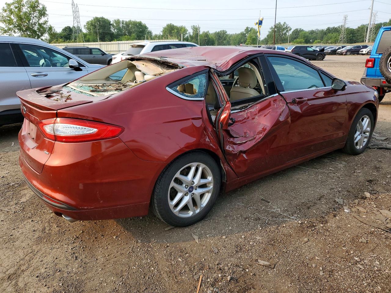 2014 Ford Fusion Se Orange vin: 3FA6P0H73ER225906